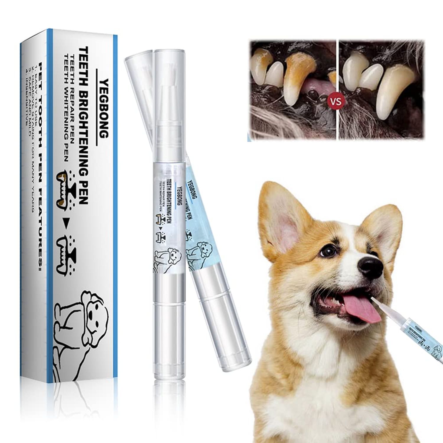Pet Dog/Cat Teeth Cleaning Pen for Dental Care,Pet Teeth Whitening Pen Tool，Dog Tartar Dental Stone Cleaning 5ML