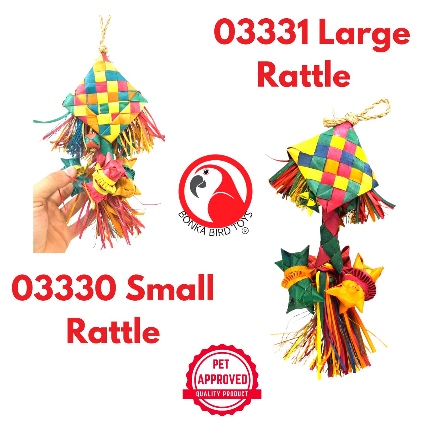 Bonka Bird Toys 03330 Small Rattle Chew Shred Preen Parrot Cage Toy Conure Pet
