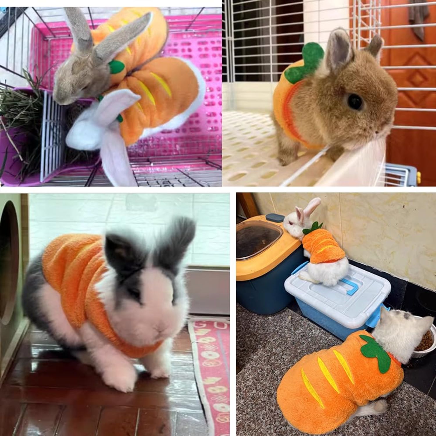 ANIAC XS Dog Sweater and Carrot Toy Set Warm Cat Clothes Fleece Puppy Sweatshirt for Small Dog Girl boy Chihuahua Sweater Carrot Easter Costume for Yorkie Pug Extra Small Dog (Orange, XX-Small)