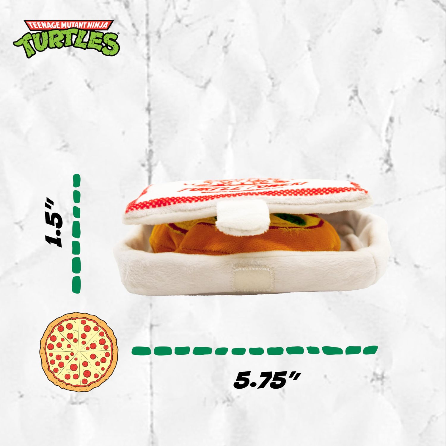 design LAB, Inc. Teenage Mutant Ninja Turtle Official Merchandise | TMNT Toys | Nesting Plush Dog Toy | Pizza Box with Pizza Slices | Great for Interactive Play!