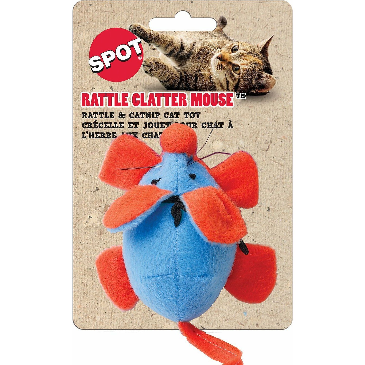 SPOT Ethical Pet Rattle Clatter Mouse Cat Toy w Catnip Kitten 1 PIECE ASSORTED