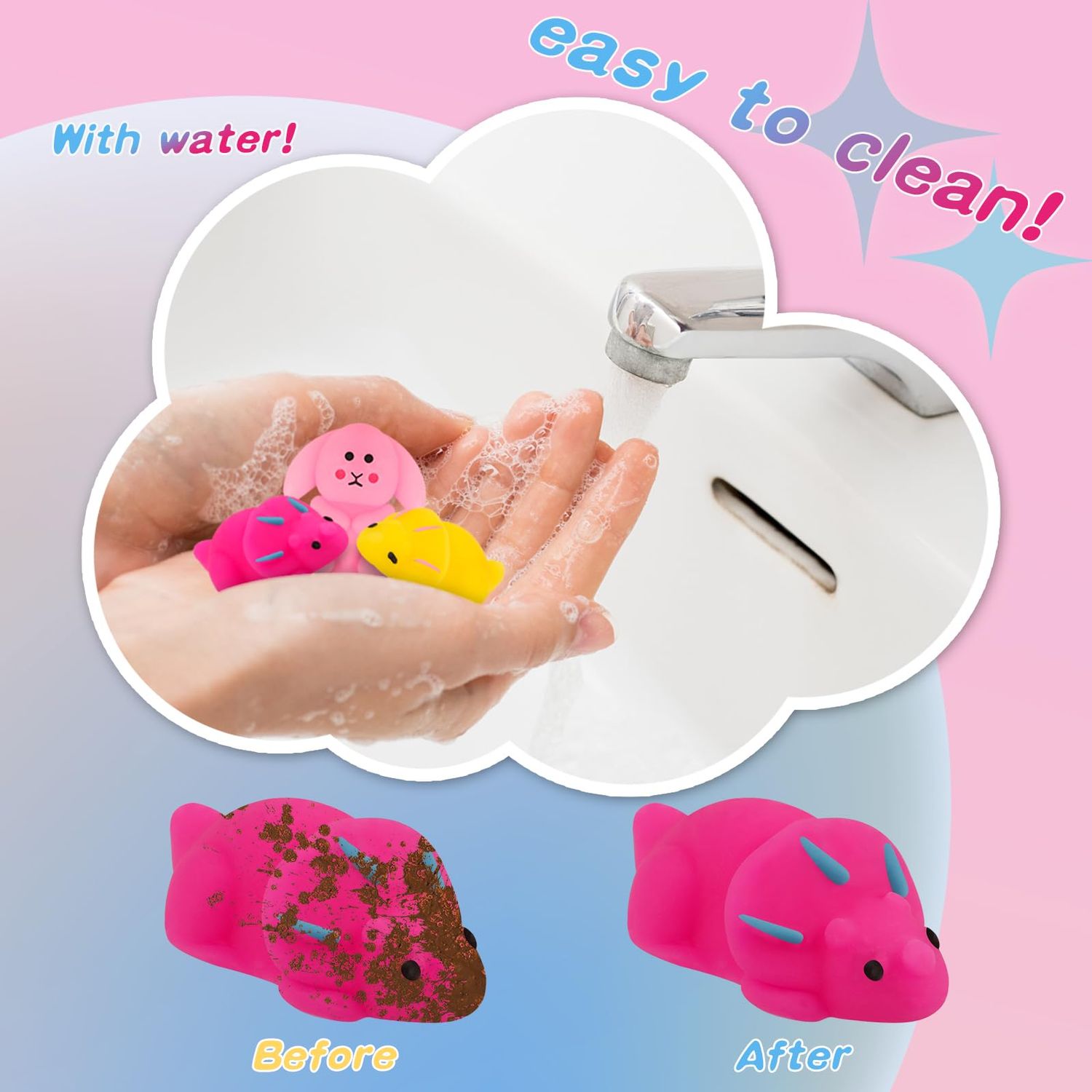 Outee 36 Pcs Mochi Animals Toys Cute Mochi Cat Stress Relief Toys Mochi Animals Party Favors for Kids Mini Animals Cat Easter Gifts for Kids Adults