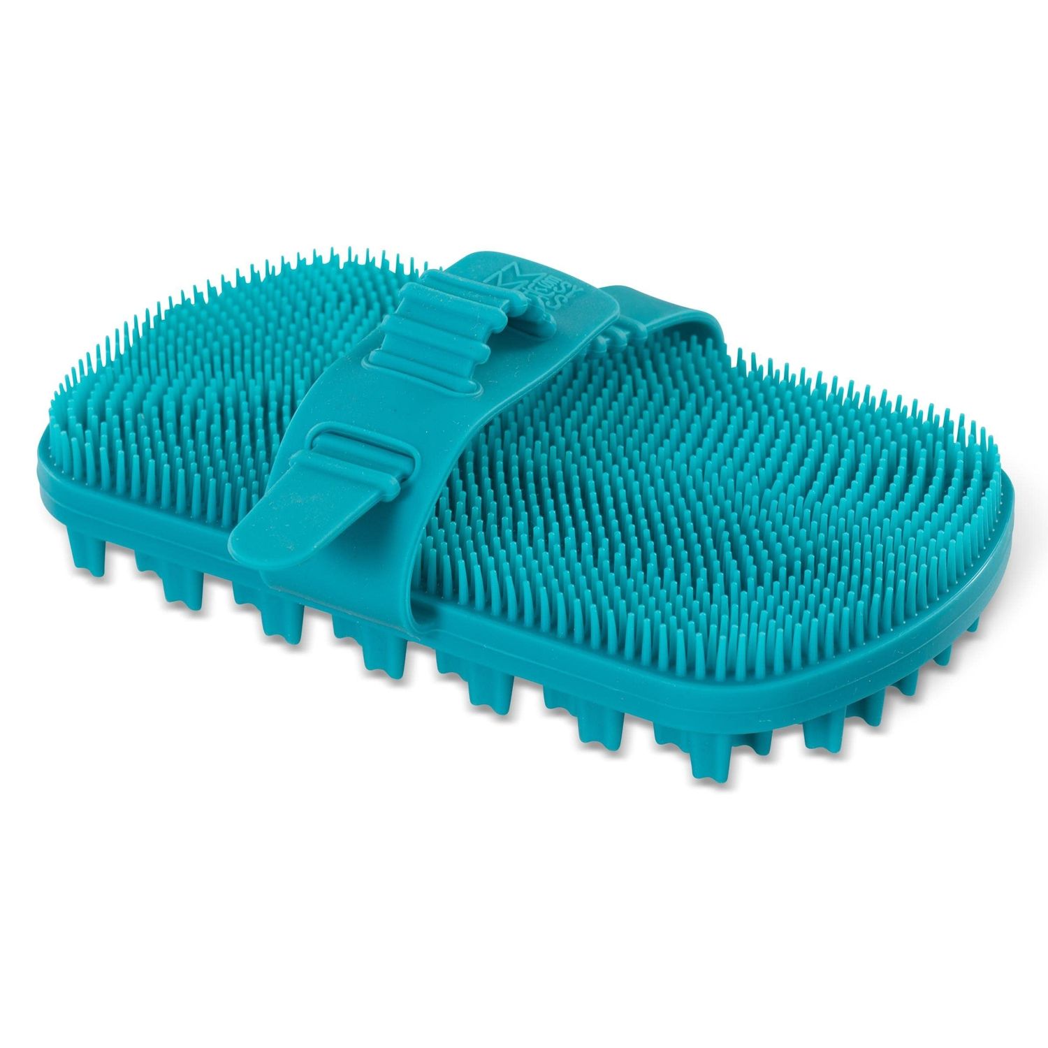 Messy Mutts Reversible Silicone Dual Sided Pet Grooming Brush | Gentle Massage, Brushing, Bathing and Dog Hair Removal Tool | One Size Fits All | Blue