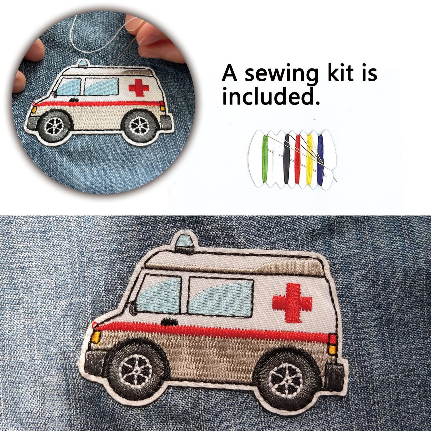 9PCS Cars Iron on/Sew on Patches Set, DIY Patches Embroidered Appliques Vehicle Patch for Hats T-Shirts Jackets Bags Jeans