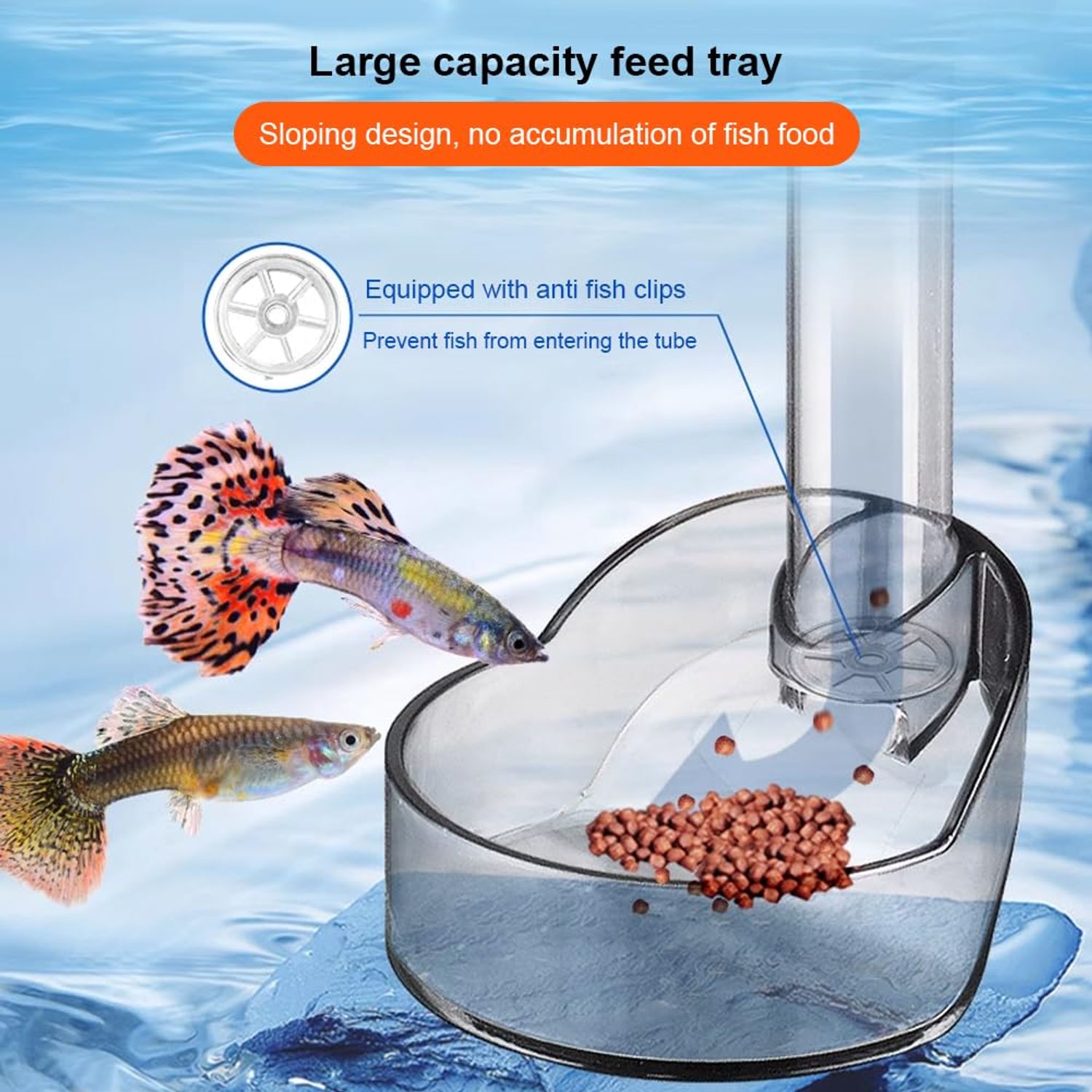 La La Pet®Fish Shrimp Feeding Dish Set Fish Feeder Tube Kit with Feeding Ring Suction Cups Adjustable Tubes Cleaning Brush Measuring Spoon Feeding Aquarium Supplies for Fish Tanks
