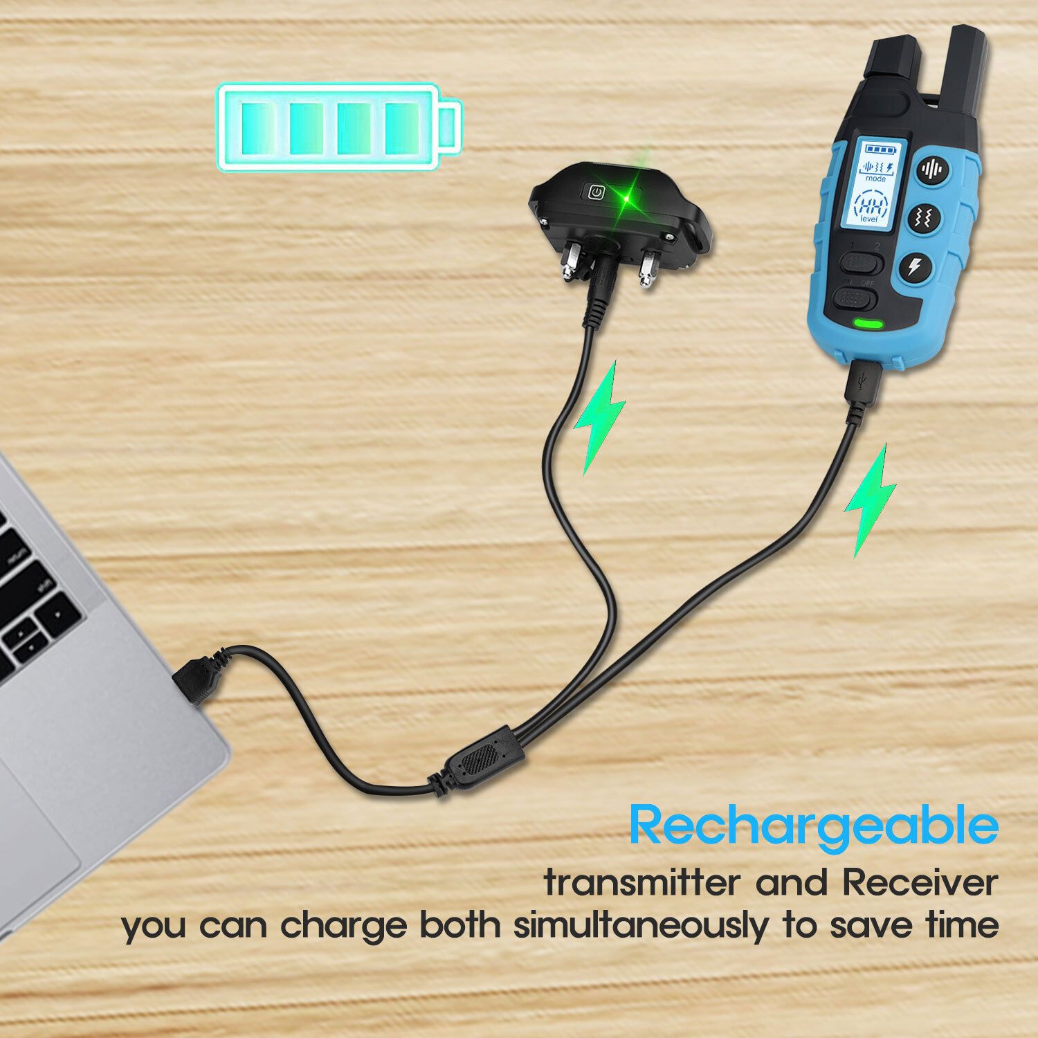 Dog Pet Training Collar Rechargeable Waterproof Electric Anti Bark Shock 3300 FT