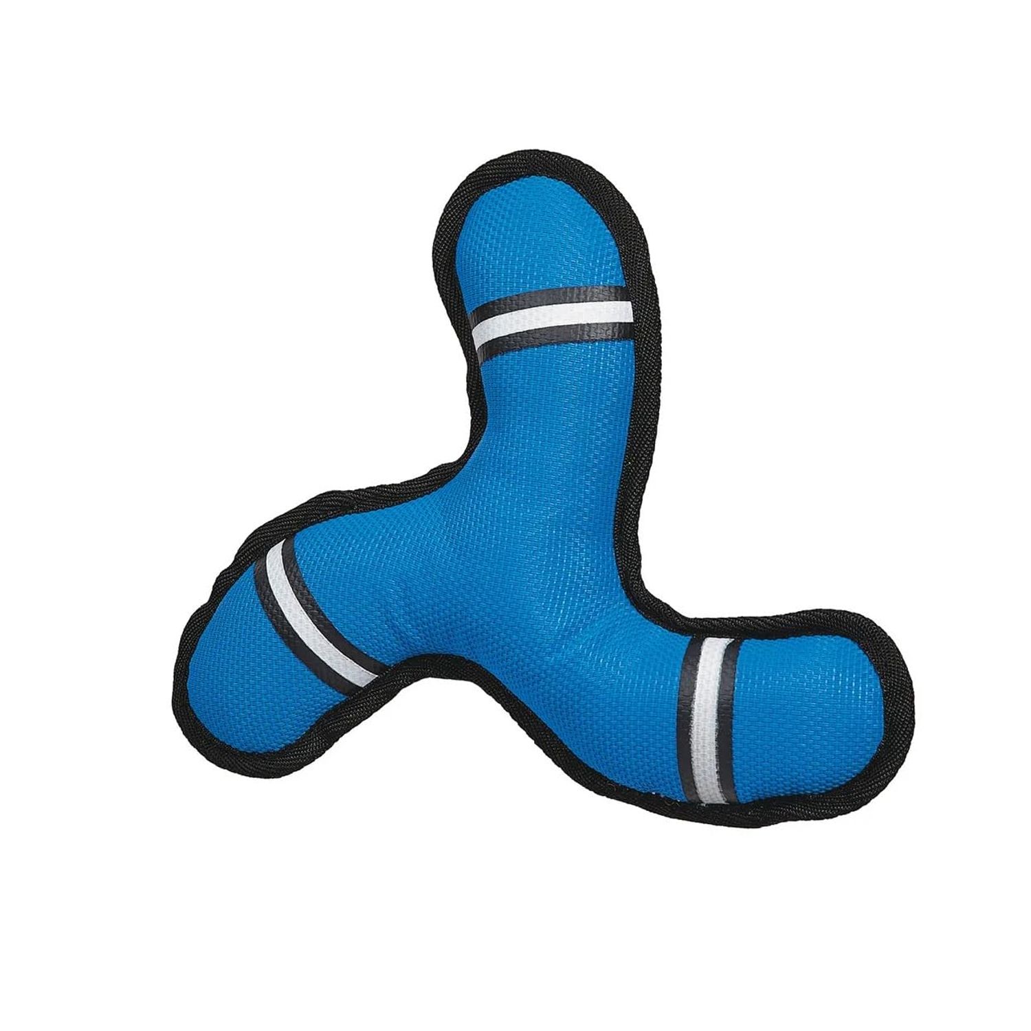 MPP Big Dog Toys! Tough-structable Canvas Toss Play for Aggressive Persistent Chewers (10.5 Boomerang Toss), Blue
