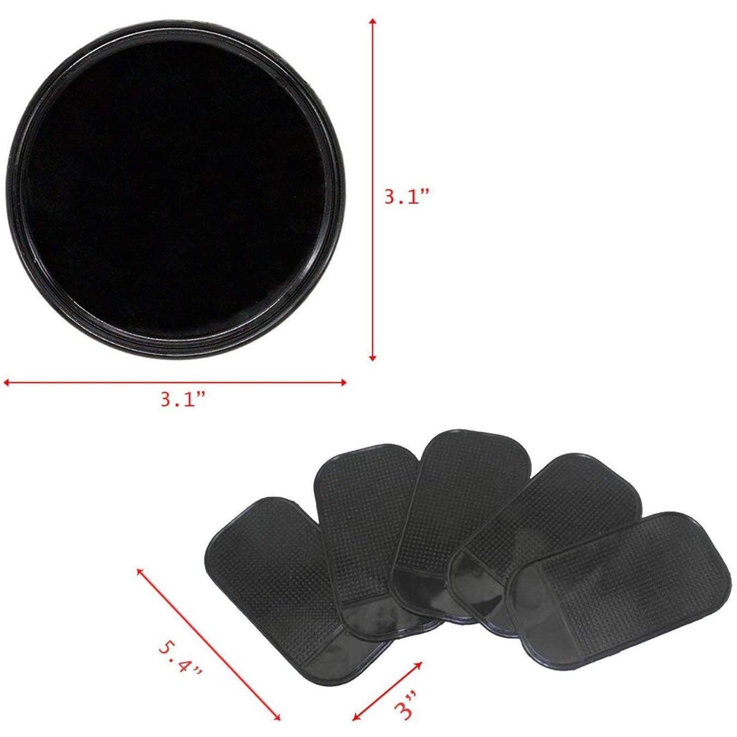FMELAH 10pack Removable Silicone Sticky Anti-Slip Gel Pads Magic Gel Mat Stick to Car Dashboard Glass Mirrors Metal Tile Wall Kitchen Cell Phone Stand Recipe Holder Non-Slip Rug Pet Bowl Mat Pad