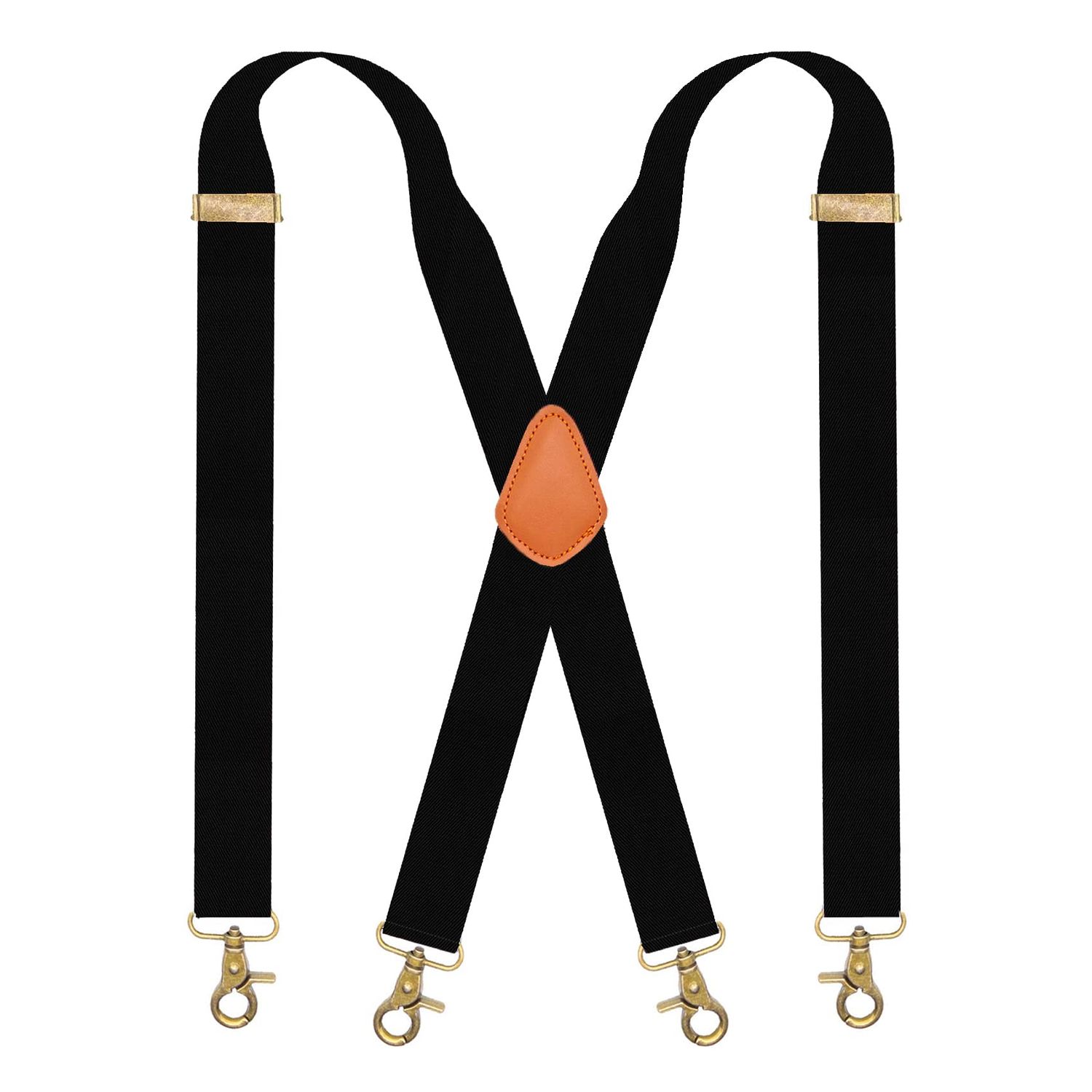 SupSuspen Mens Suspenders with Snap Hooks X Shape Black Suspenders Formal Braces
