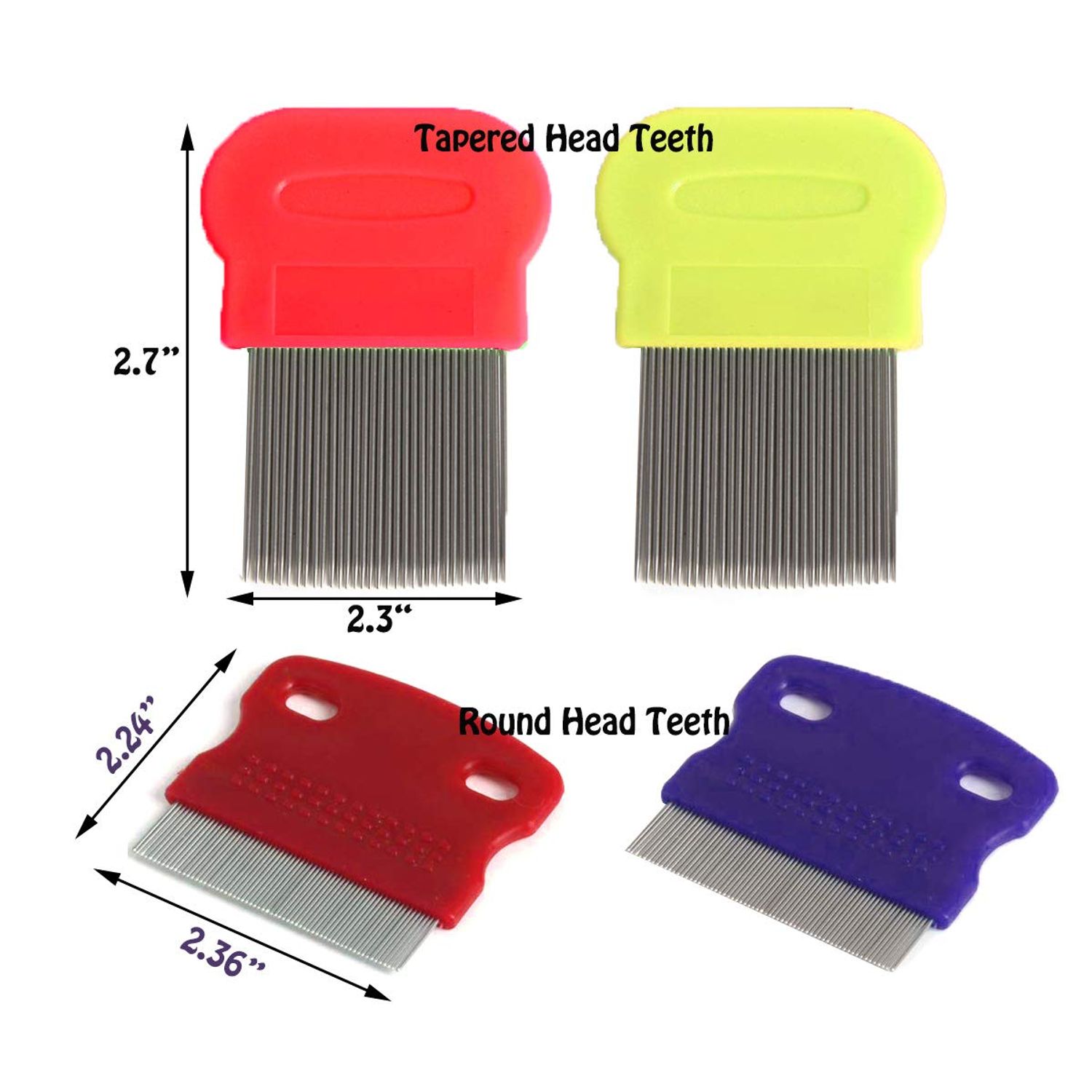 TuNan 7 Pcs Pet Dog Grooming Comb, Metal Head Comb for Long Hair, Dog Tear Stain Remover Combs, Hair Combs Remover for Dogs Cats, Pet Grooming Tool Removes Crust, Mucus and Stains - 5 Types