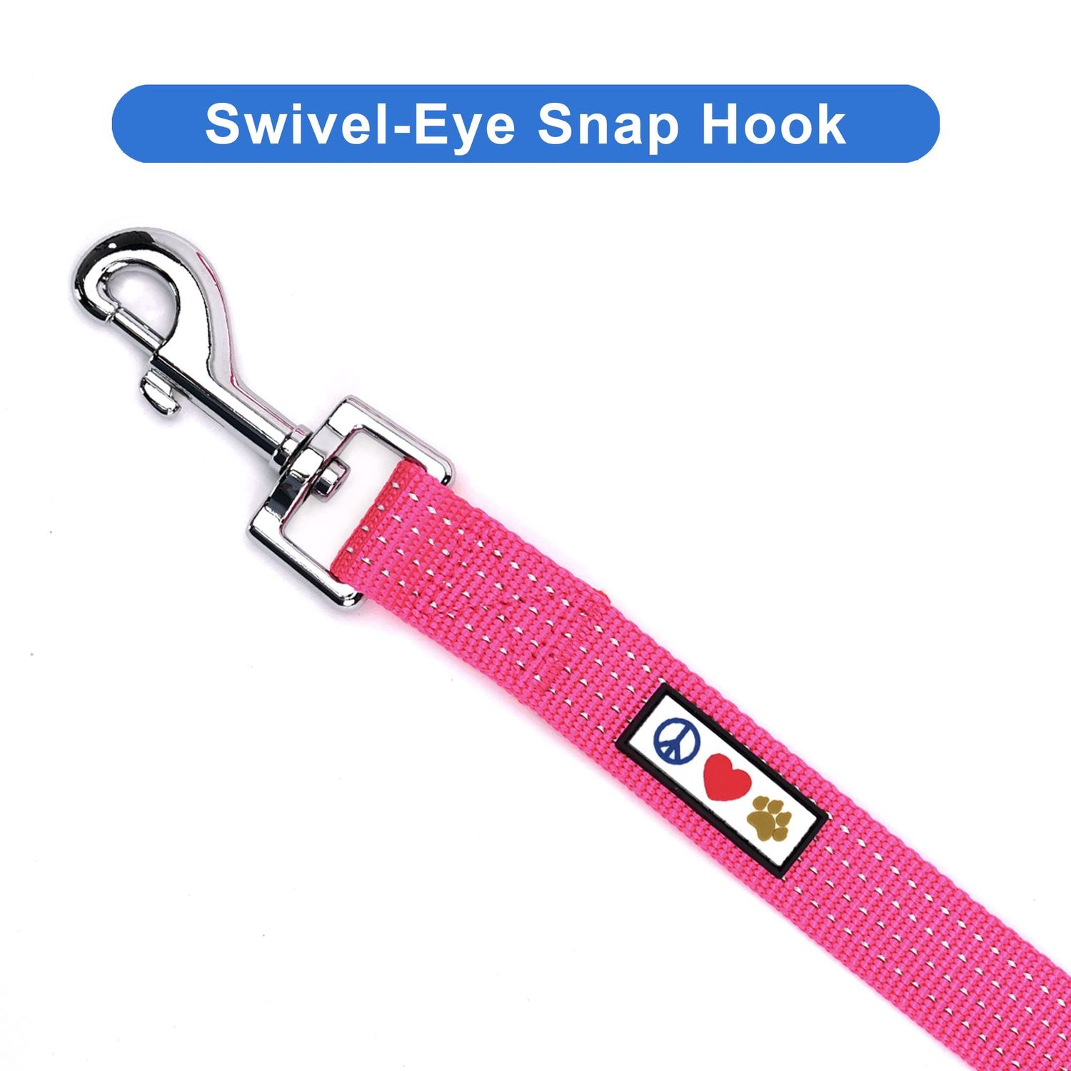 Pawtitas 6 FT Pet Puppy Leash Reflective Dog Leash Comfortable Handle Highly Reflective Threads Heavy Duty Dog Training Leash Available as a 6 ft Small Dog Pink Leash
