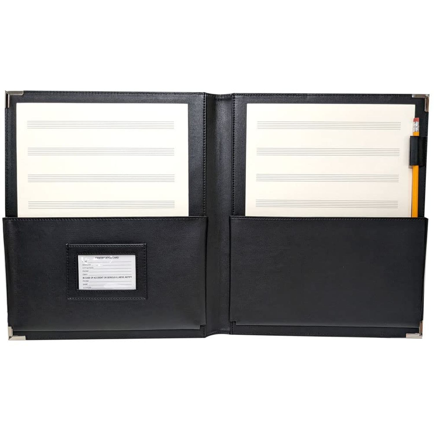 New! MSP Big Band Sheet Music Folder | 11.5" x 13.75" - Sheet Music Folios Storage Folder with Straps Closures for Band, Orchestra, Soloist, Piano - Instrument Player (MSP-240-Black)