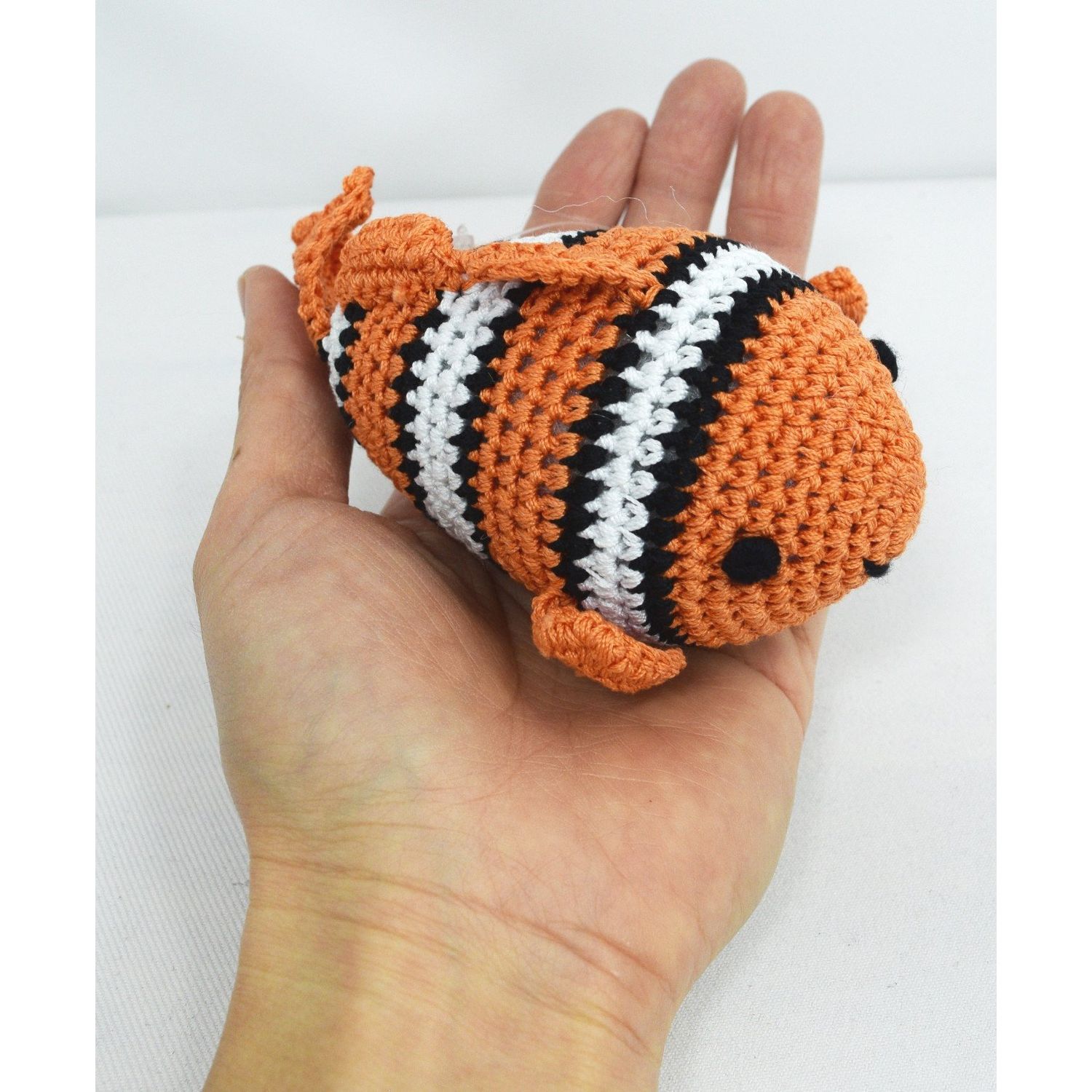 Dog Teeth Cleaning Cotton Crochet Squeaky Dog Toy for Small Dog - Clown Fish