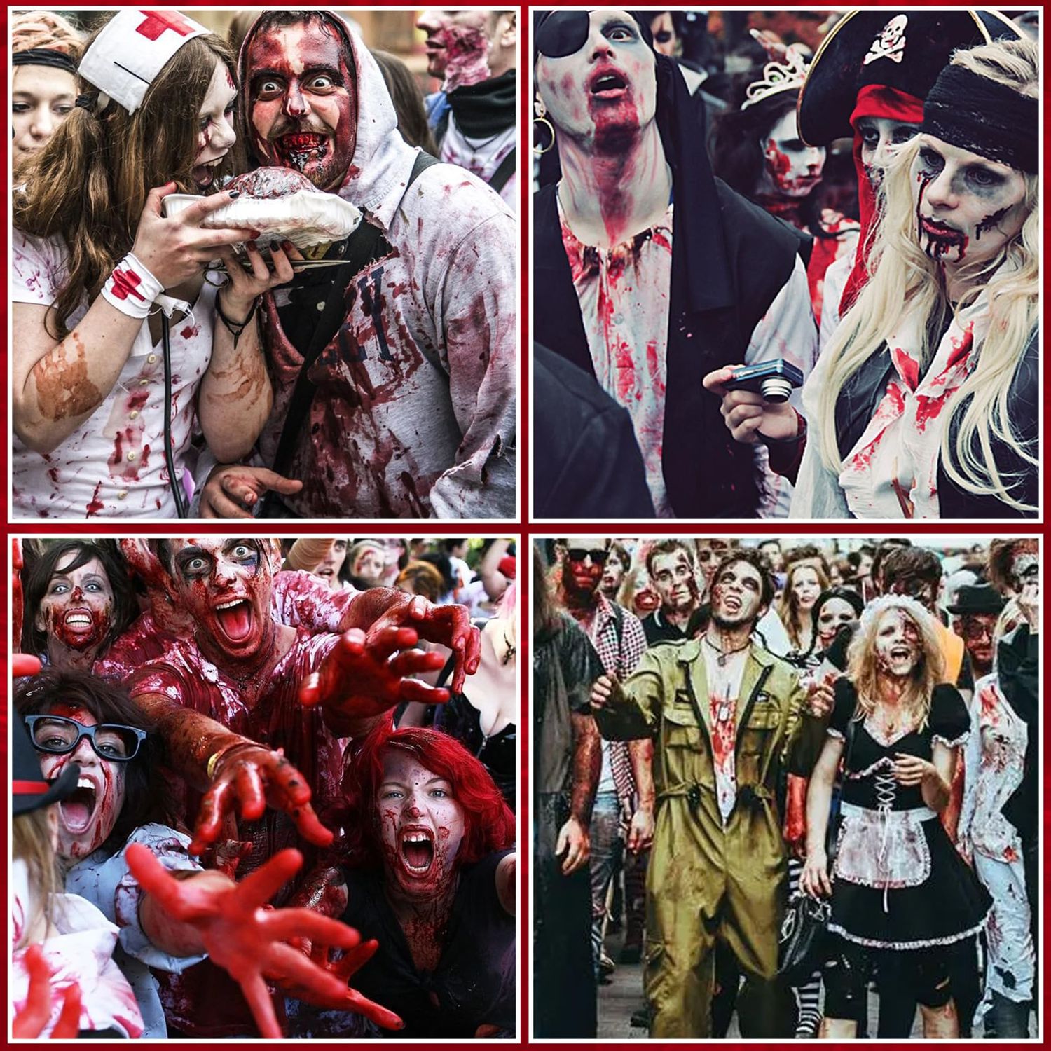 ZHISHUDL Fake Blood Spray 2.1oz(60 ml) Fake Blood Gel With Spong Washable Fake Blood Makeup for Clothes Face Body,Halloween Special Effects Clown Cosplay Vampire Zombie Makeup Kit