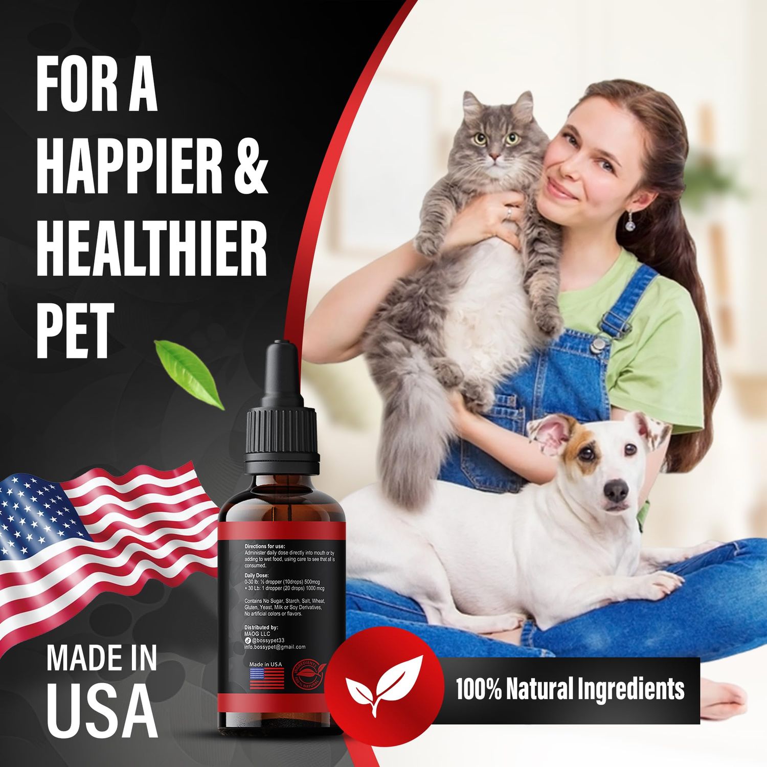 B12 Liquid for Dogs & Cats - Vitamin B12 for Dogs & Cats - Liquid Vitamin B12 for Pets - Methylcobalamin Liquid for Dogs & Cats - Vitamin Supplement for Pets - Vet Formulated