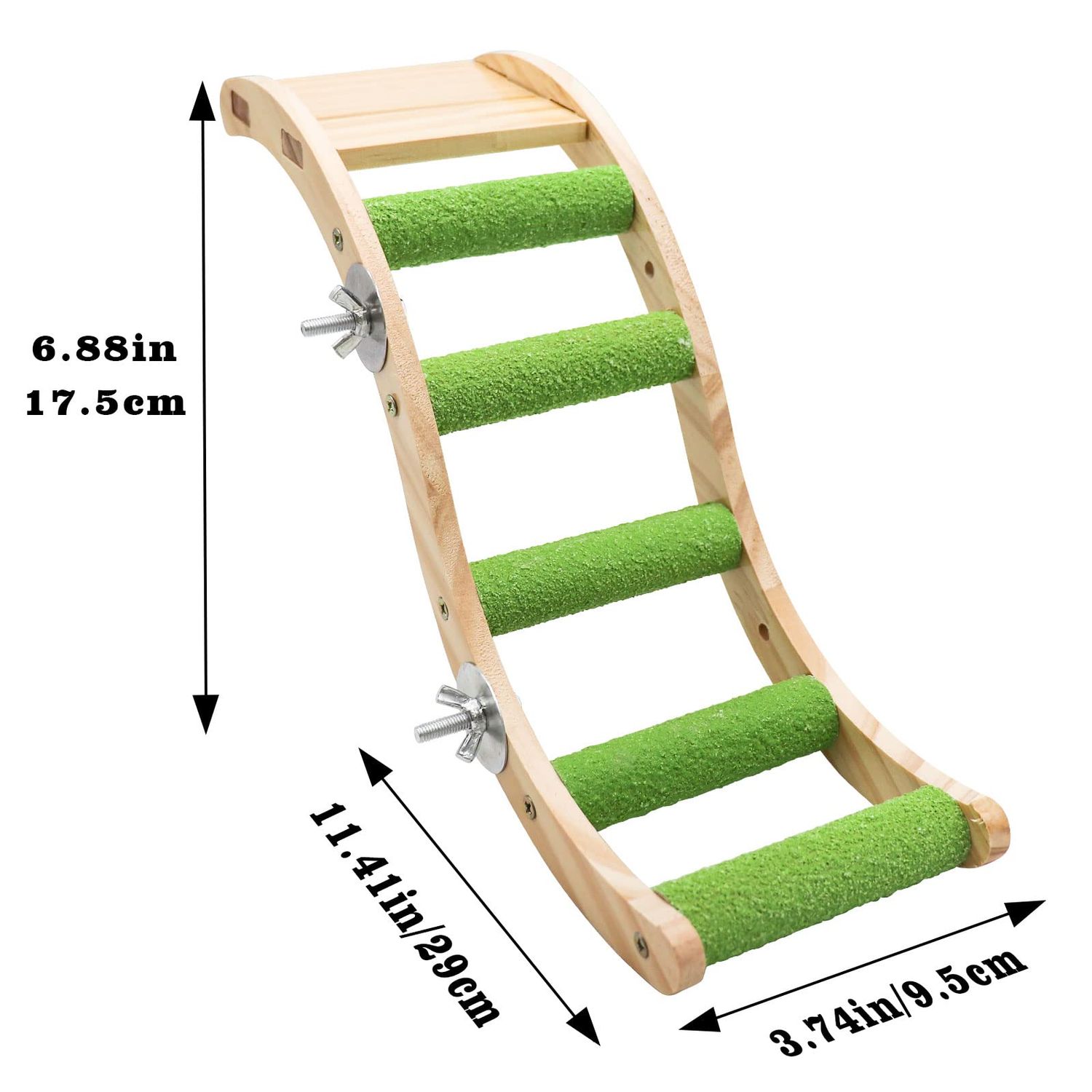 Bird Ladder Bridge, Wooden Pet Parrot Hamster Climbing Ladder Toys, Pet Bird Cage Accessories, Wood Climbing Ladder Perch for Bird Parrot Hamster Squirrel Sugar Gliders Parakeets Cockatiels(S Shape)