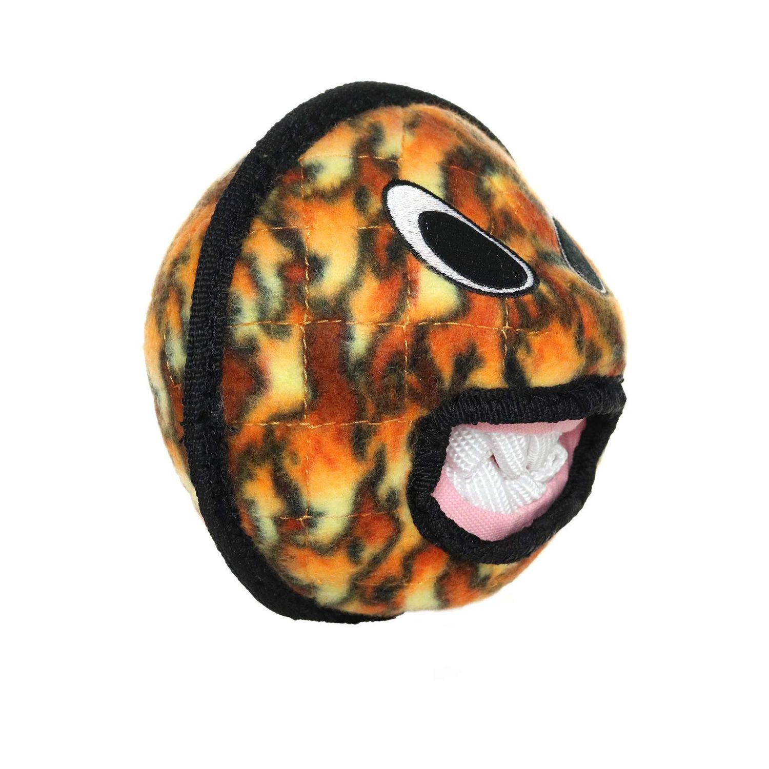 TUFFY® - World's Tuffest Soft Dog Toy - Alien Ball - Squeakers - Multiple Layers. Made Durable, Strong & Tough. Interactive Play (Tug, Toss & Fetch). Machine Washable & Floats. (Fire 2 Pack)