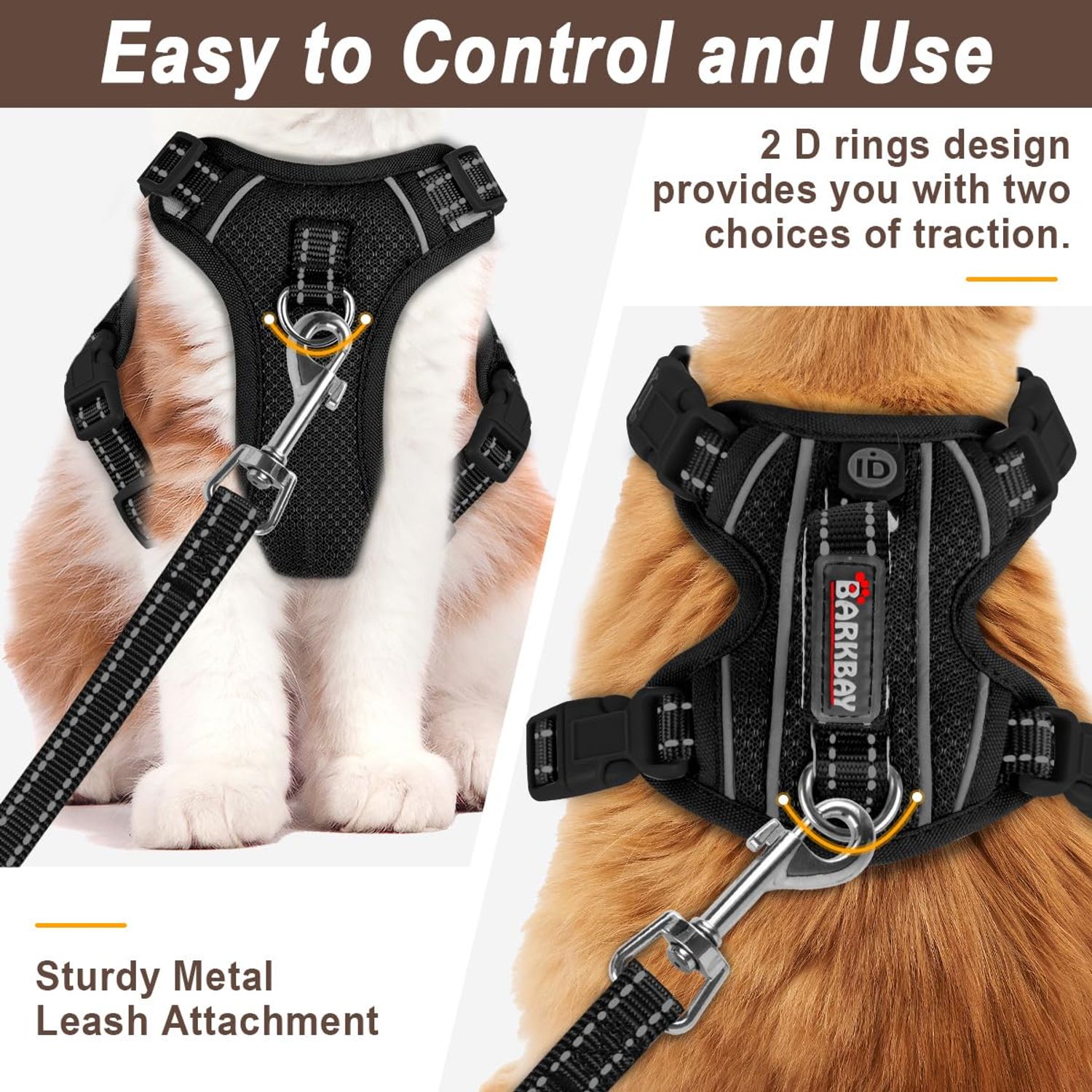 Cat Harness and Leash Set for Walking Escape Proof for Small Large cat Kitten Harness with ID tag Pocket (Black,XS)