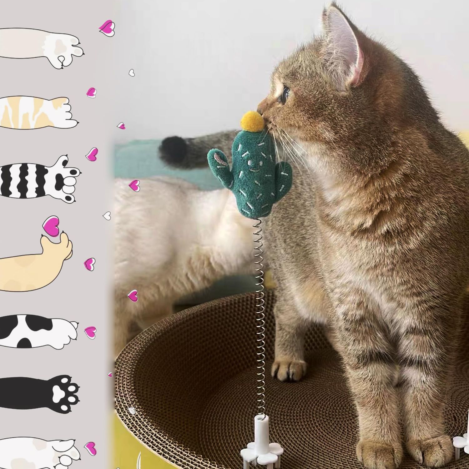 YOOLEETC 6PCS Cat Toys,Cat Wand Toy,Cat Scratcher Toys,Cat Scratcher Plug-ins & Cat Fun Themselves Play Toys,Fun Toy for Cat Kitty Kitten Puppy. (6PCS)