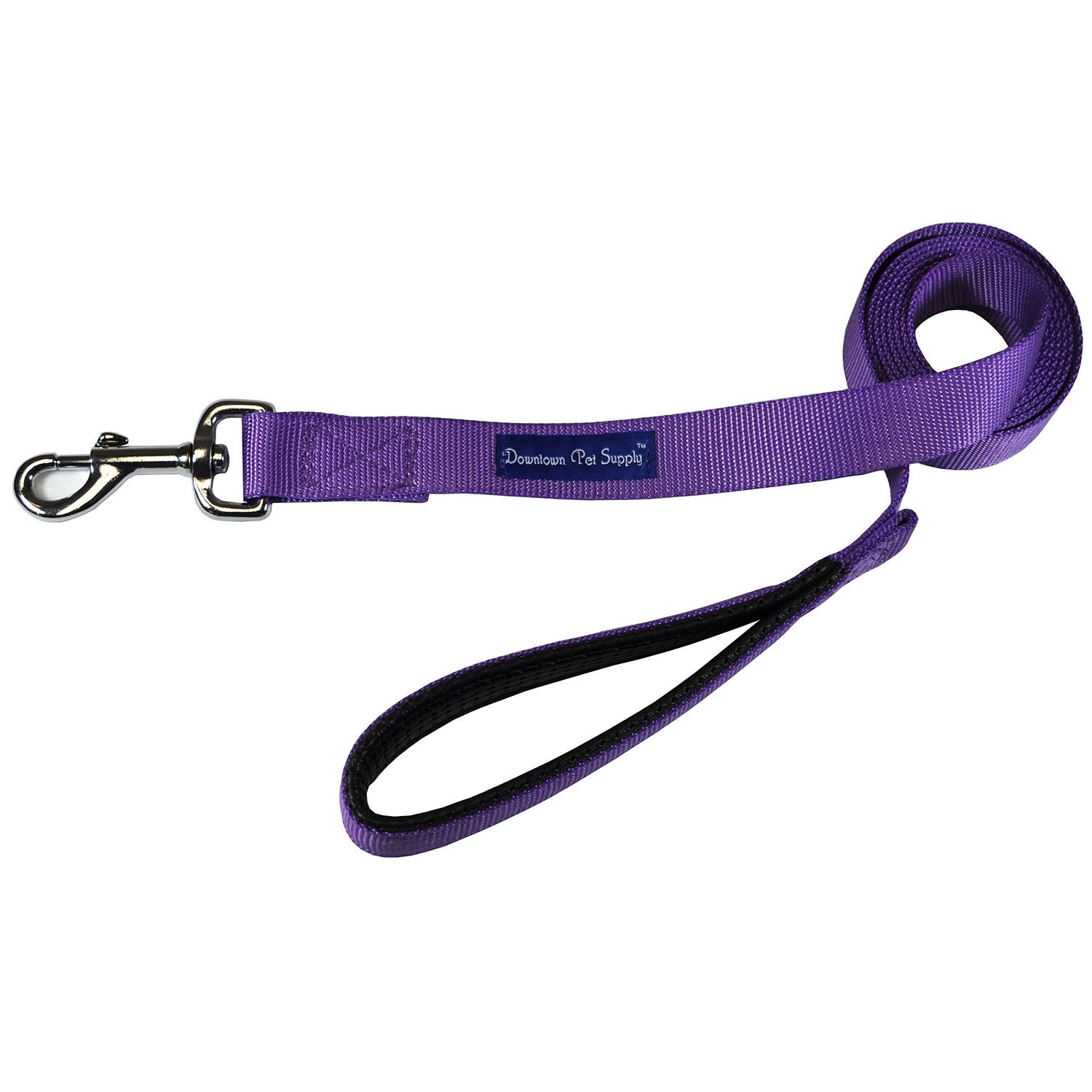 Downtown Pet Supply 4ft Dog Leash - Heavy-Duty Dog Leash with Padded Comfort Handle and Stainless Steel Fastener - Durable Dog Training Leash - 0.75 in Wide - Purple Dog Leash