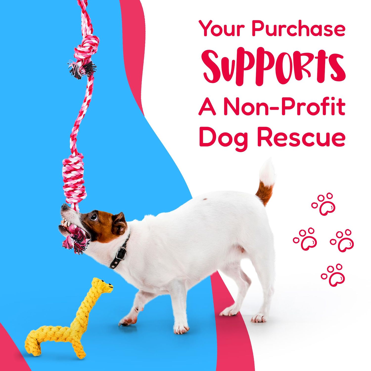 Pacific Pups Products Dog Rope Toys - Dog Rope Dog Toys for Aggressive Chewers, 11 Heavy Duty Dog Ropes for Aggressive Chewers, Cotton Rope Dog Toys Pack, Benefits Non-Profit Dog Rescue Dog Tug Ropes