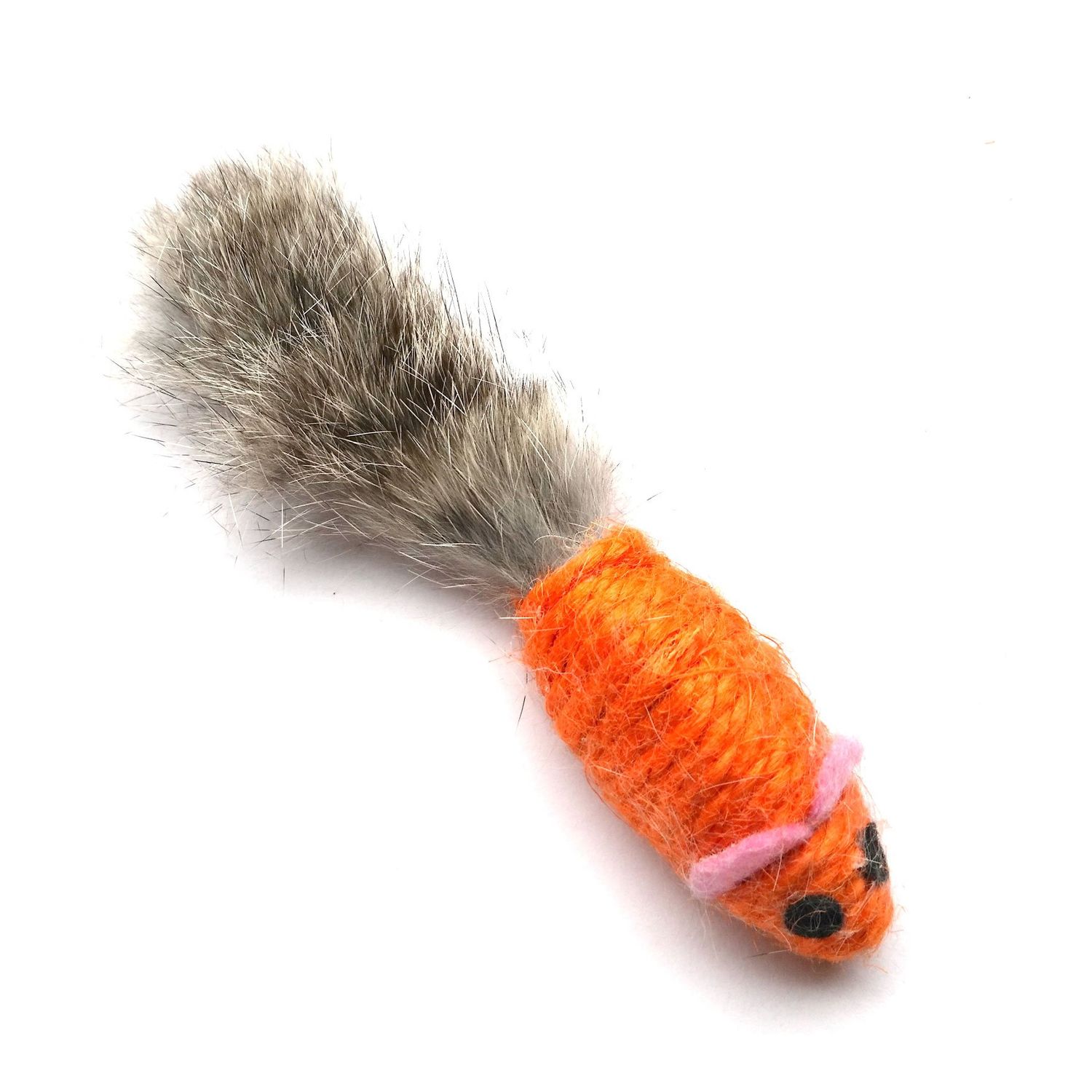 Kats'N Us Sisal Mouse Cat Toy Rabbit Fur Tail - 3 pk