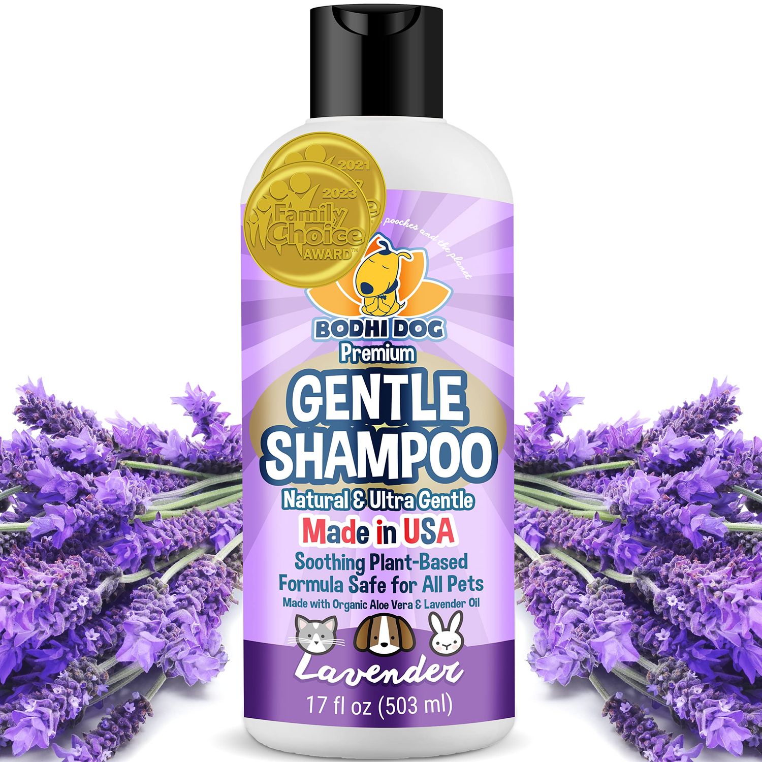 Bodhi Dog Premium Gentle Shampoo - Soothing, Ultra-Gentle Puppy Shampoo with Aloe Vera & Lavender Oil - Natural Moisturizing Pet Wash for Puppies, Dogs & Cats (17 Fl Oz)