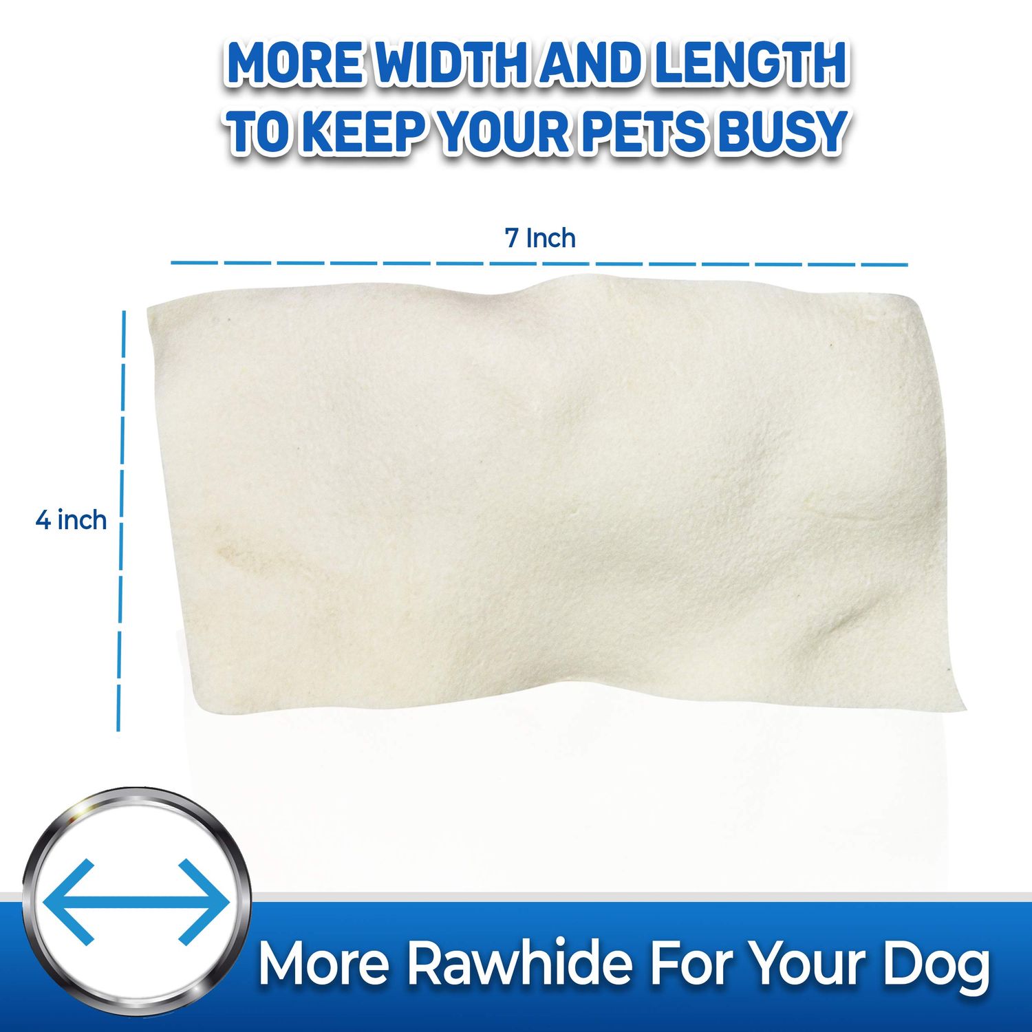 PET MAGASIN Natural Rawhide Chips – Premium Long-Lasting Dog Treats with Thick Cut Beef Hides, Processed Without Additives Or Chemicals