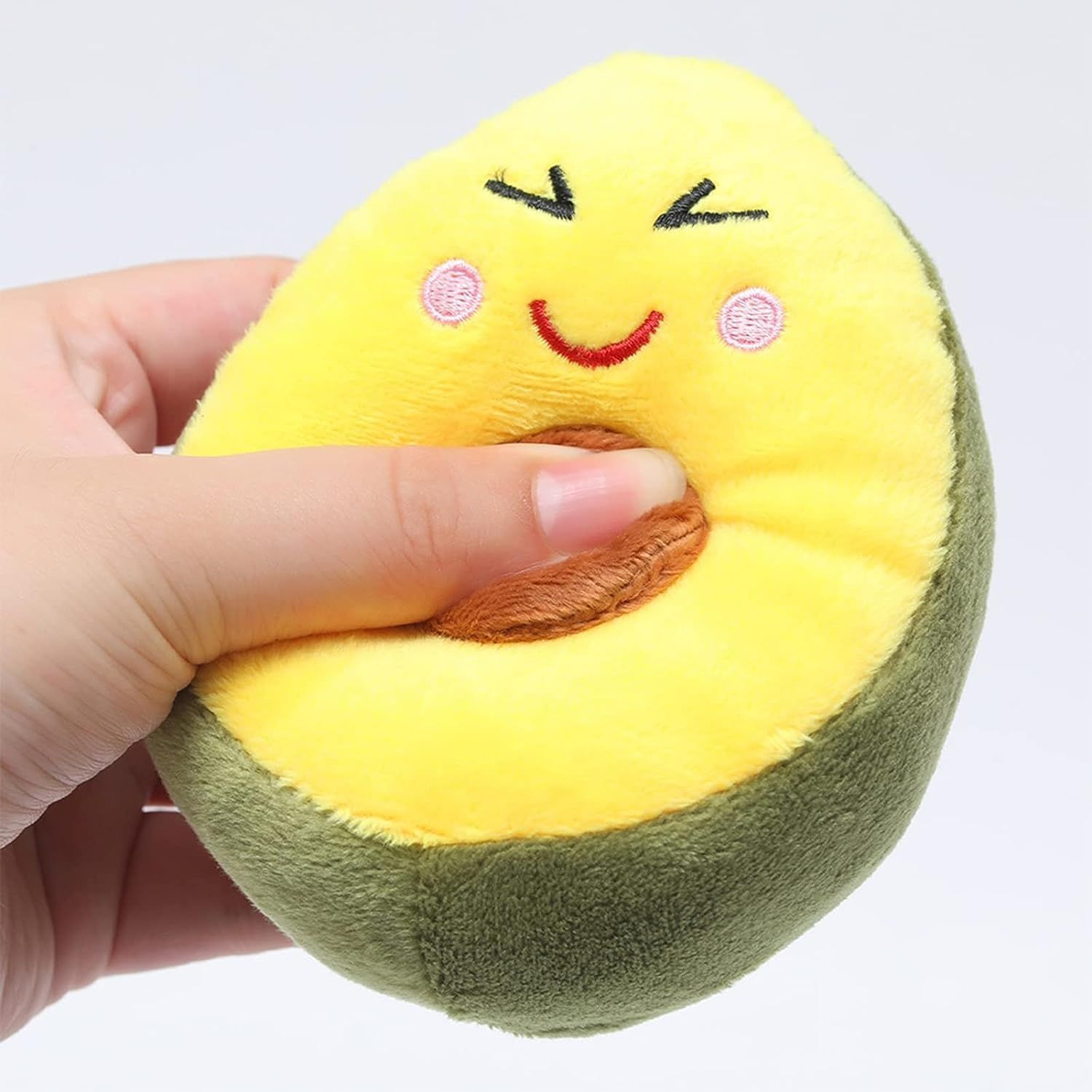 Yellow Dog Chew Toy, Avocado Squeaky Dog Toys, Tough and Chew Resistant, Creative Pet Toy,Soft Plush Avocado Shape Tooth Cleaning Dog Chew Toys for Puppy, Small, Middle, Big Dogs，Dogs Toys,Squeak Toys