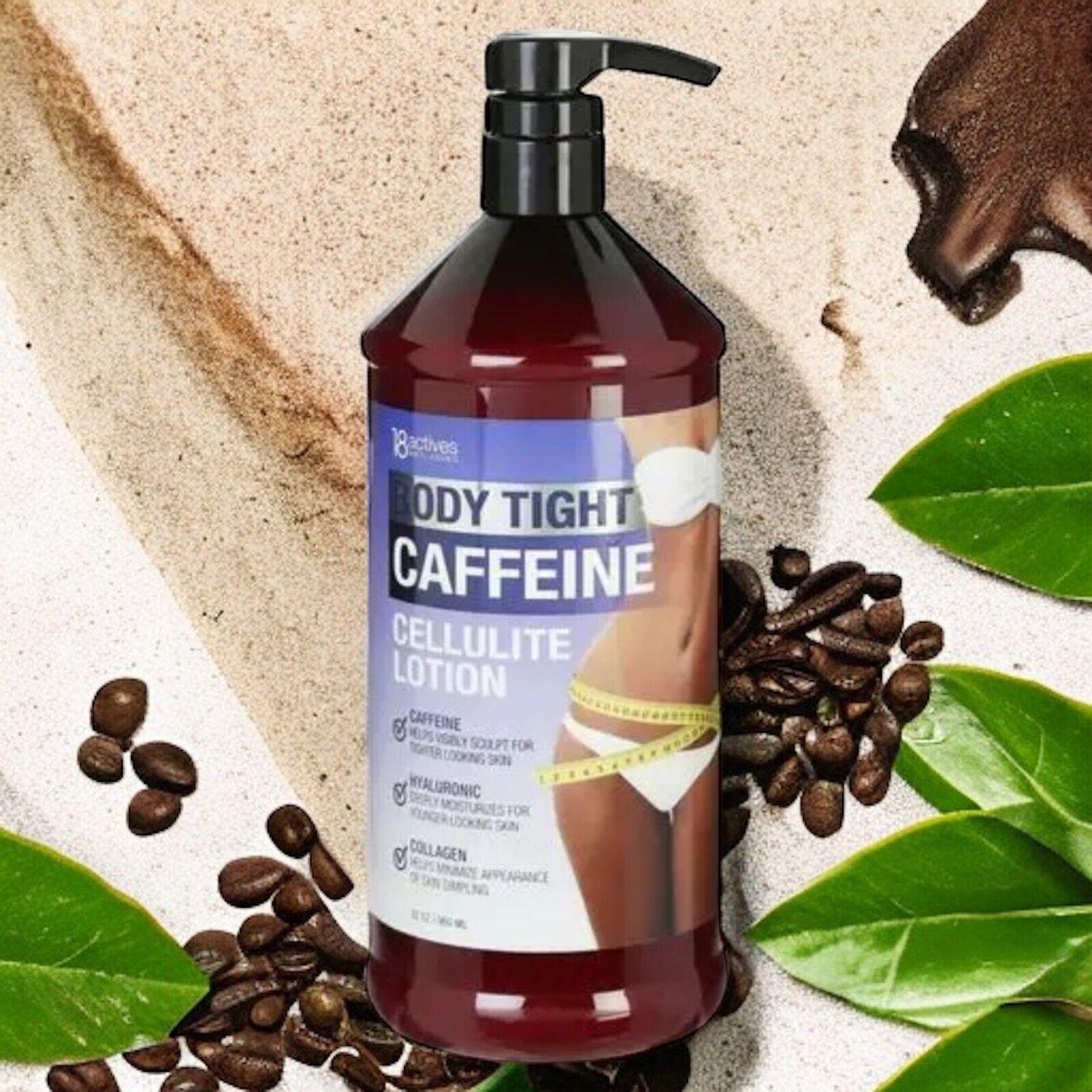 18ACTIVES ANTI-AGING BODY TIGHT CAFFEINE CELLULITE LOTION 32OZ