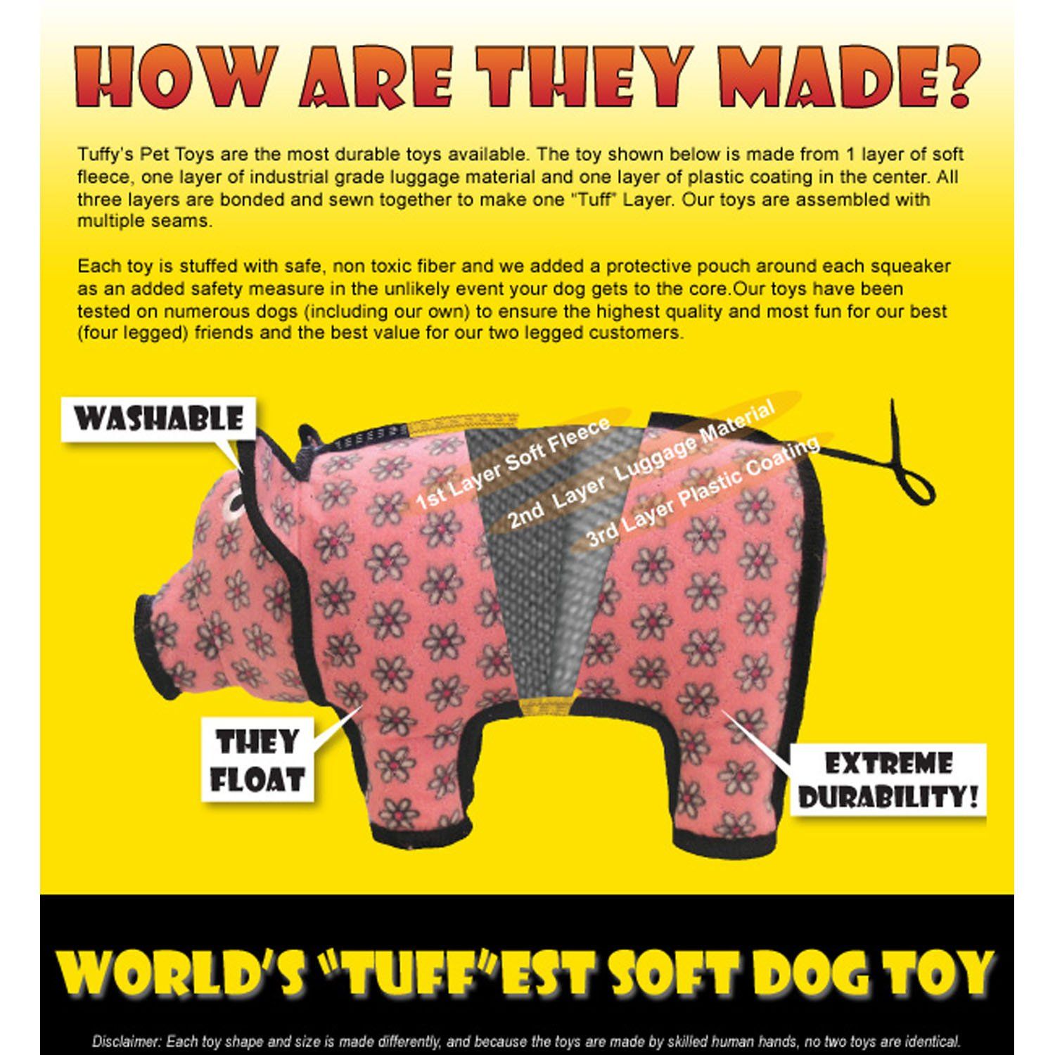 TUFFY Junior Bone, Durable Dog Toy (Camo Blue, Bone2)