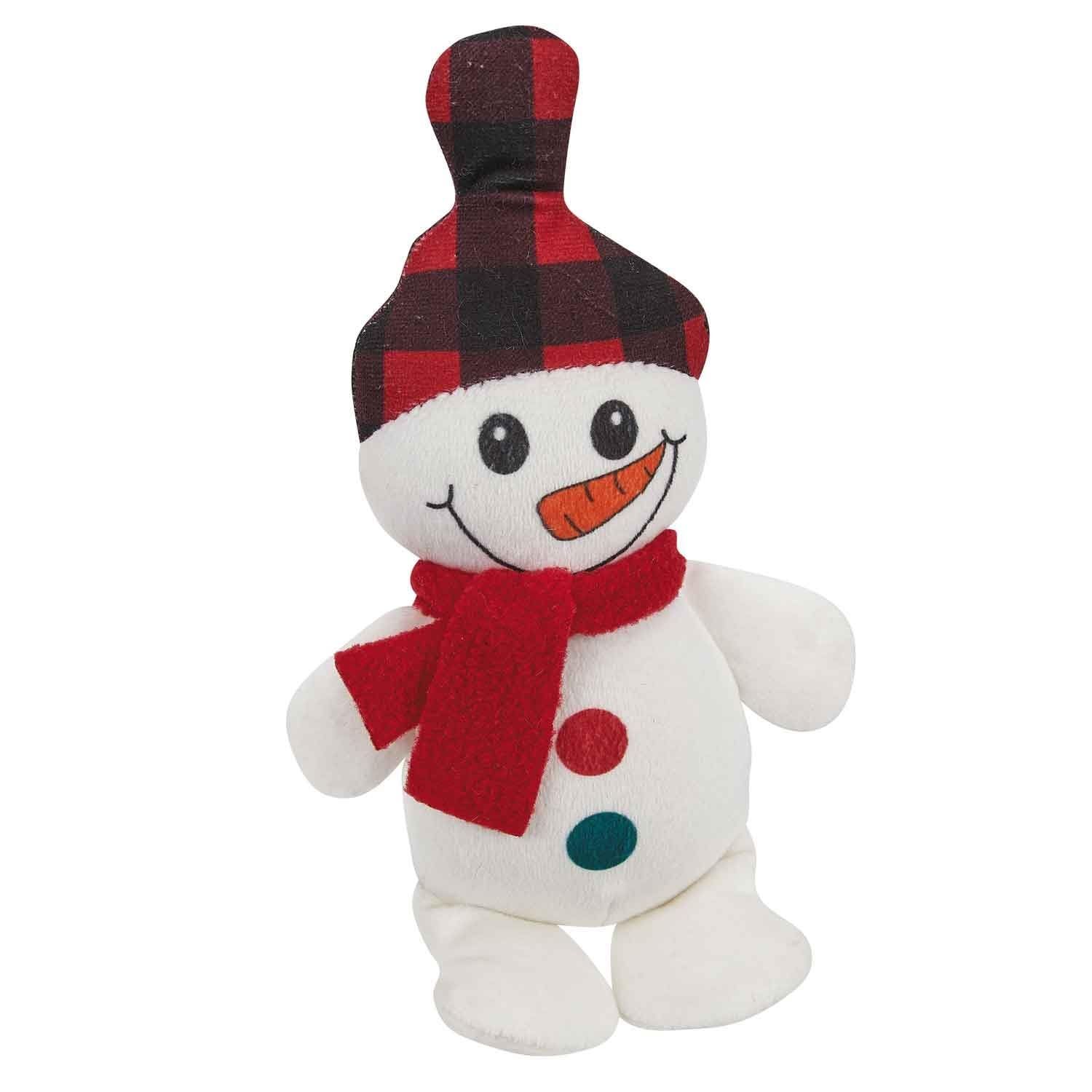 MPP Dog Toy Buffalo Plaid Snow Kids Adorable Holiday Plush Cheerful Cozy Winter Play (Full Set - Both Toys)