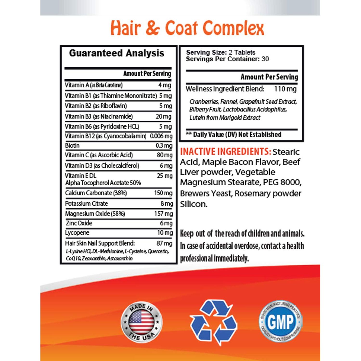 Dog Coat Shine - Pets Healthy Hair and Coat - Boost Immune System - Nail Health - Premium Complex - Dog Vitamin e - 60 Treats (1 Bottle)