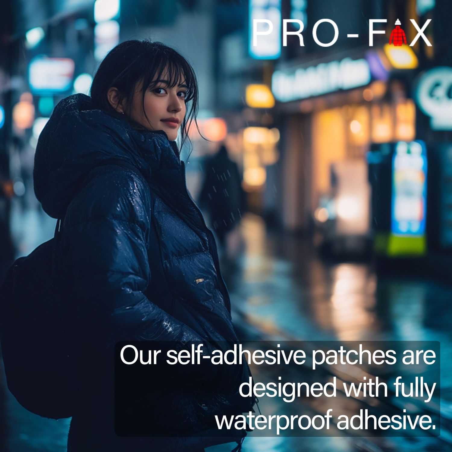 Pro-Fix Down Jacket Repair Patches - Easy to Use, Pre-Cut, Self-Adhesive, Waterproof, Tear-Resistant Rip-Stop Nylon Fabric for Jackets & Clothing - Dark Blue