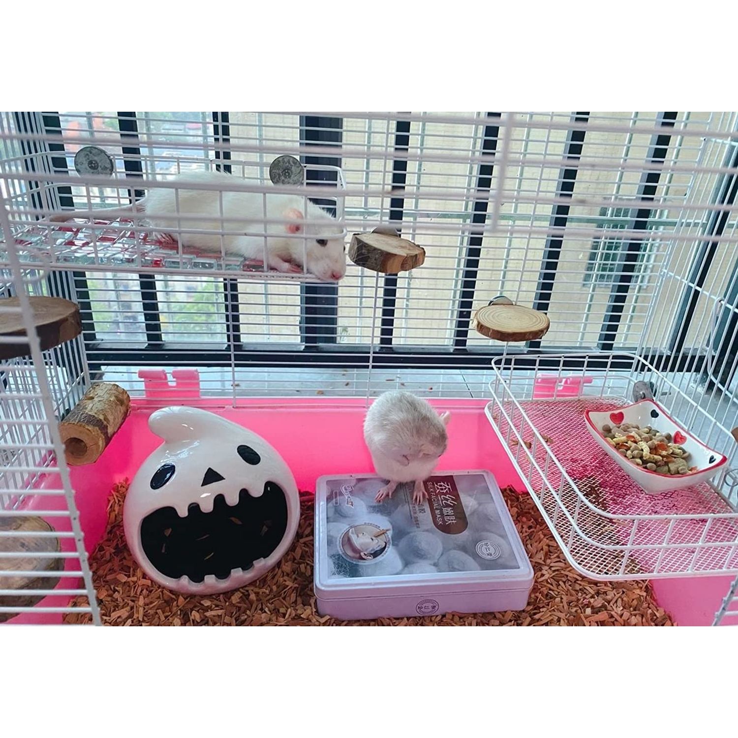 WOLEDOE Rat Cage Platform, All-Metal Basket Chew-Proof Design, Chinchilla Toys and Cage Accessories Ledge Ramp fit Ferret, Guinea Pig, Sugar Glider