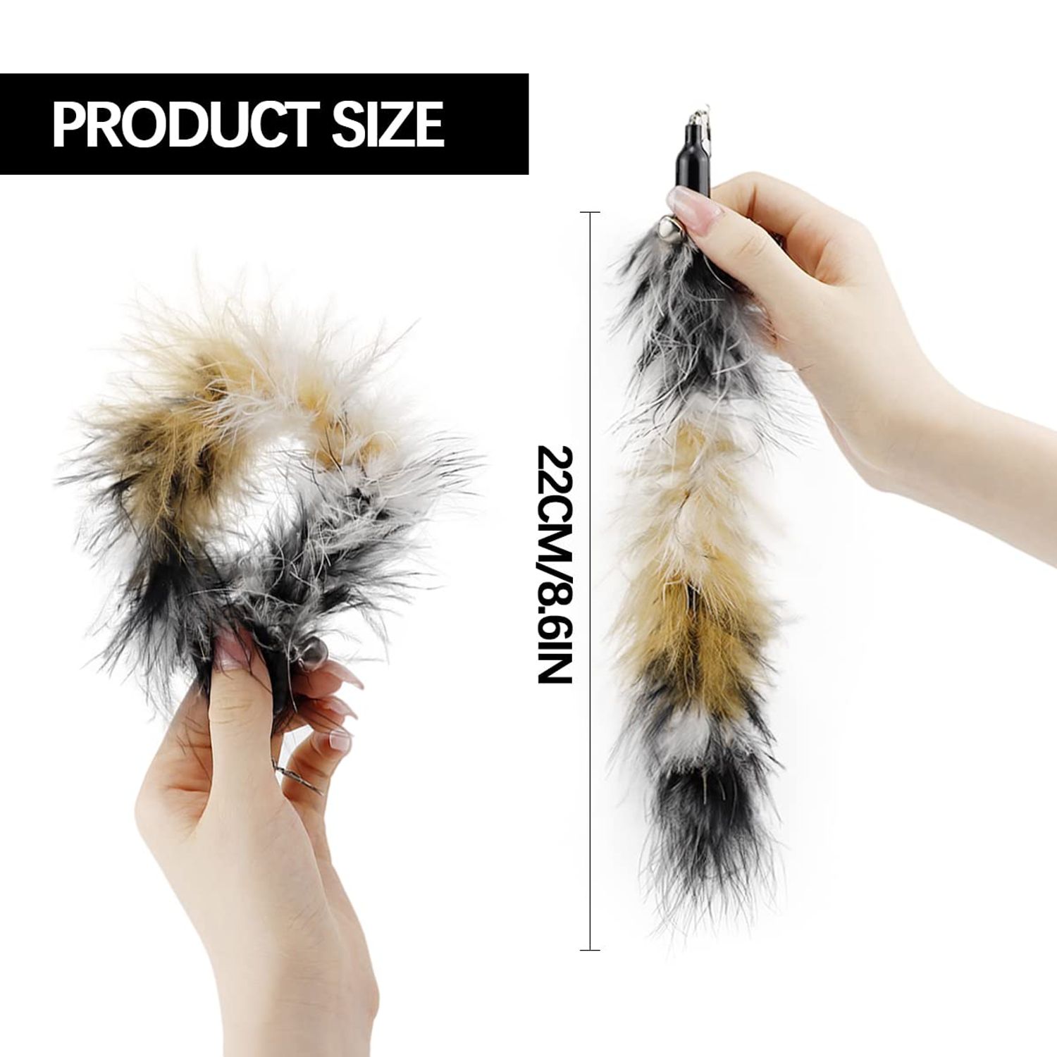 YOLUFER 6 PCS Replacement Plumes Interactive Cat Toy Refills Cat Toy Wand Replacement Teaser Refills for Cat Kitty Toys
