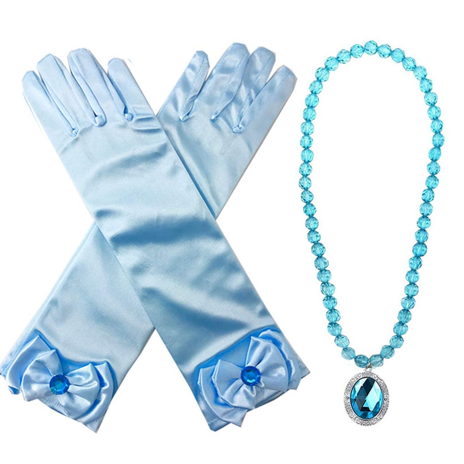 Princess Elsa Wig Frozen Elsa Braid with Princess Tiara Necklace Gloves Princess Elsa Dress Up Costume Cosplay Accessories for Kids Girls