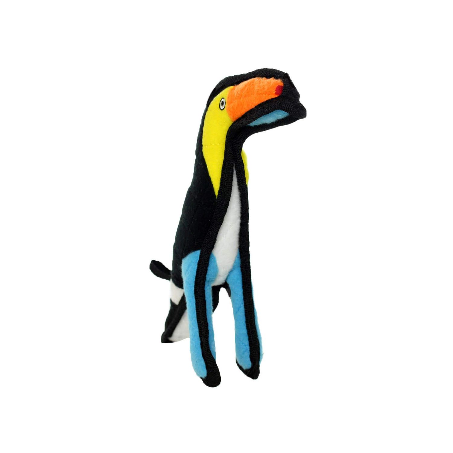 TUFFY - World's Tuffest Soft Dog Toy - Zoo Toucan - Multiple Layers. Made Durable, Strong & Tough. Interactive Play (Tug, Toss & Fetch). Machine Washable & Floats. (Junior 2 Pack)