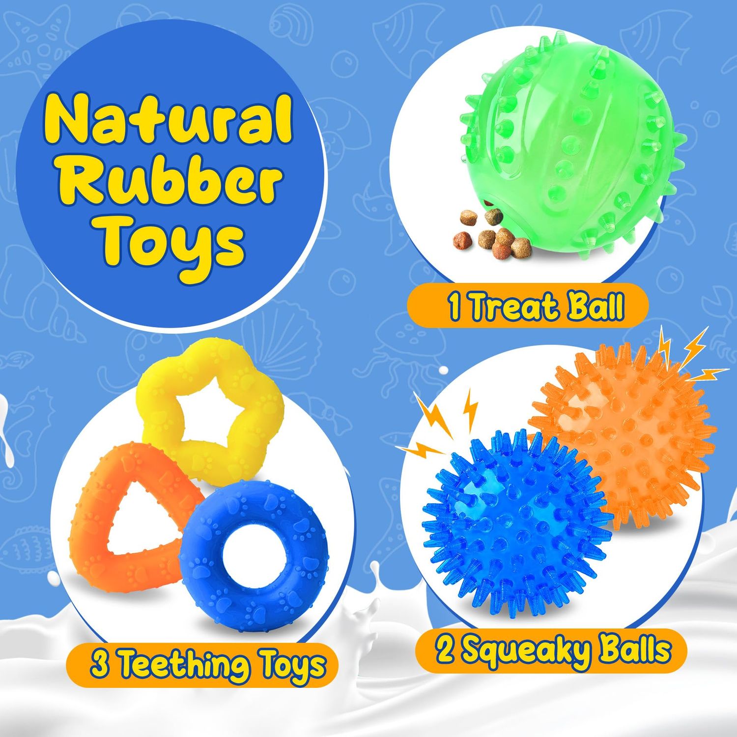 Eefitoys Puppy Toys 23 Pack, Interactive Dog Toys for Puppy Teething, Puppy Chew Toys with Squeaky Plush Toys, Rope Toys and Dog Treat Balls, Puppy Teething Toys for Small Dogs