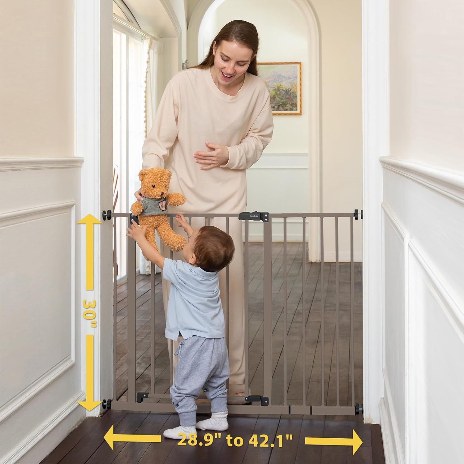 Mom'S Choice Award- Dog Gate for Doorways 28.9-42.1" Wide, Baby Gate for Dogs...