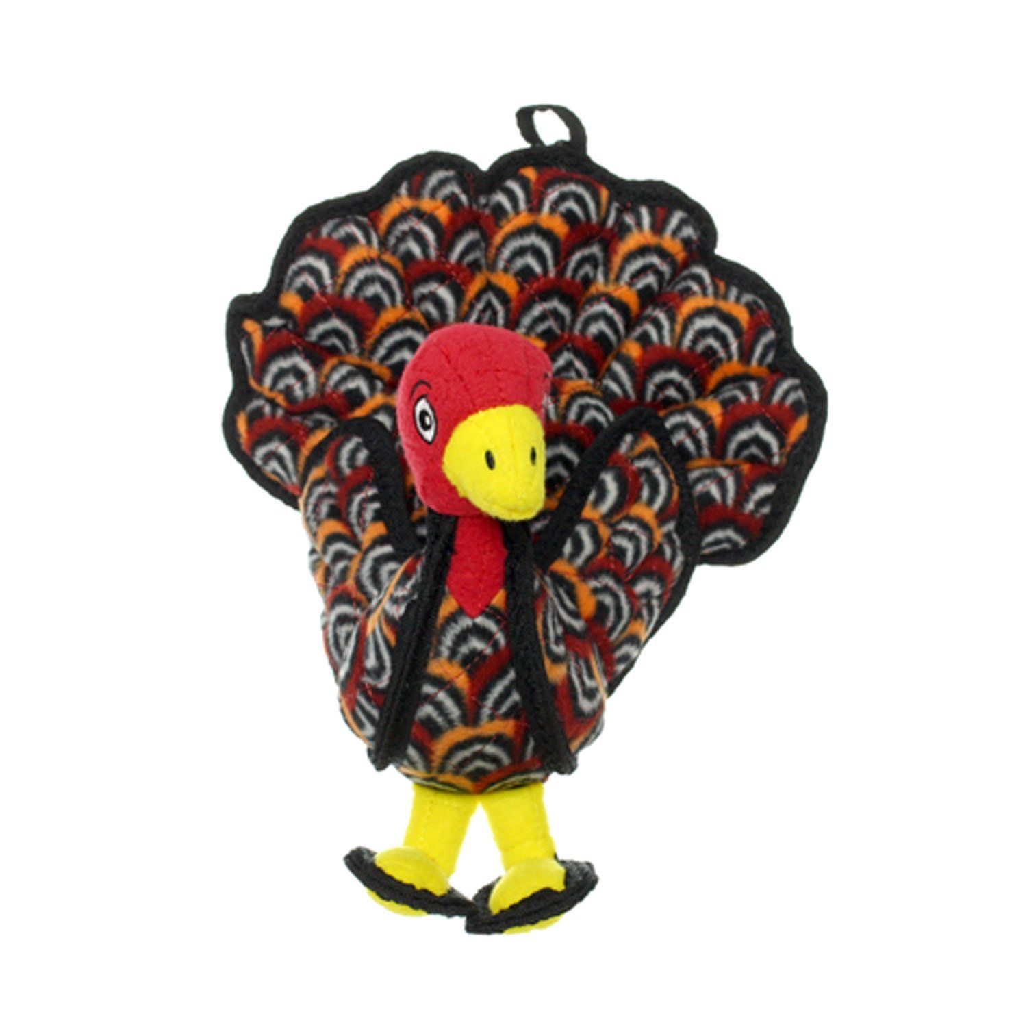 TUFFY - World's Tuffest Soft Dog Toy - Barnyard Junior Turkey - Squeakers - Multiple Layers. Made Durable, Strong & Tough. Interactive Play (Tug, Toss & Fetch). Machine Washable & Floats