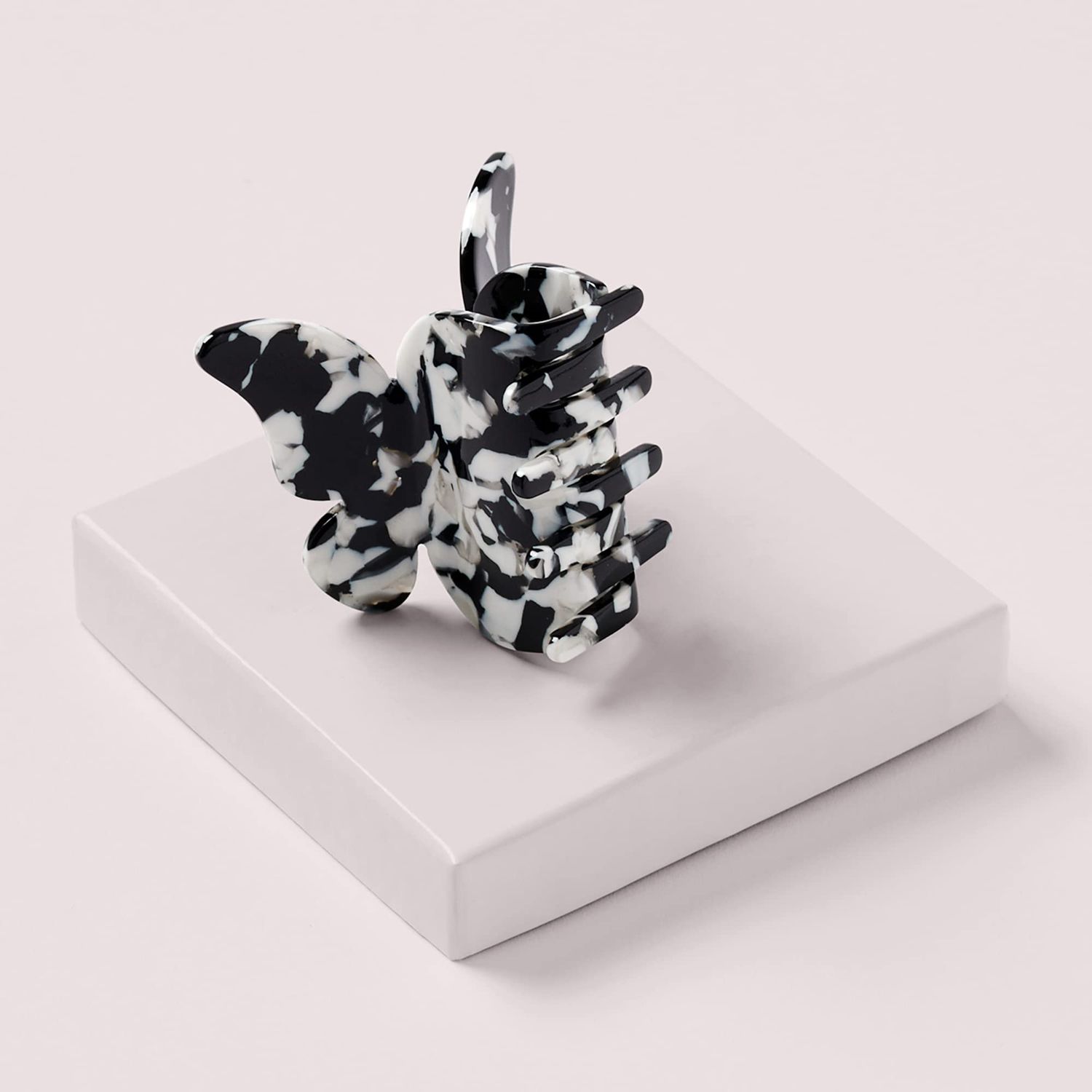 The Hair Edit Black & White Marble Papillon Claw Clip