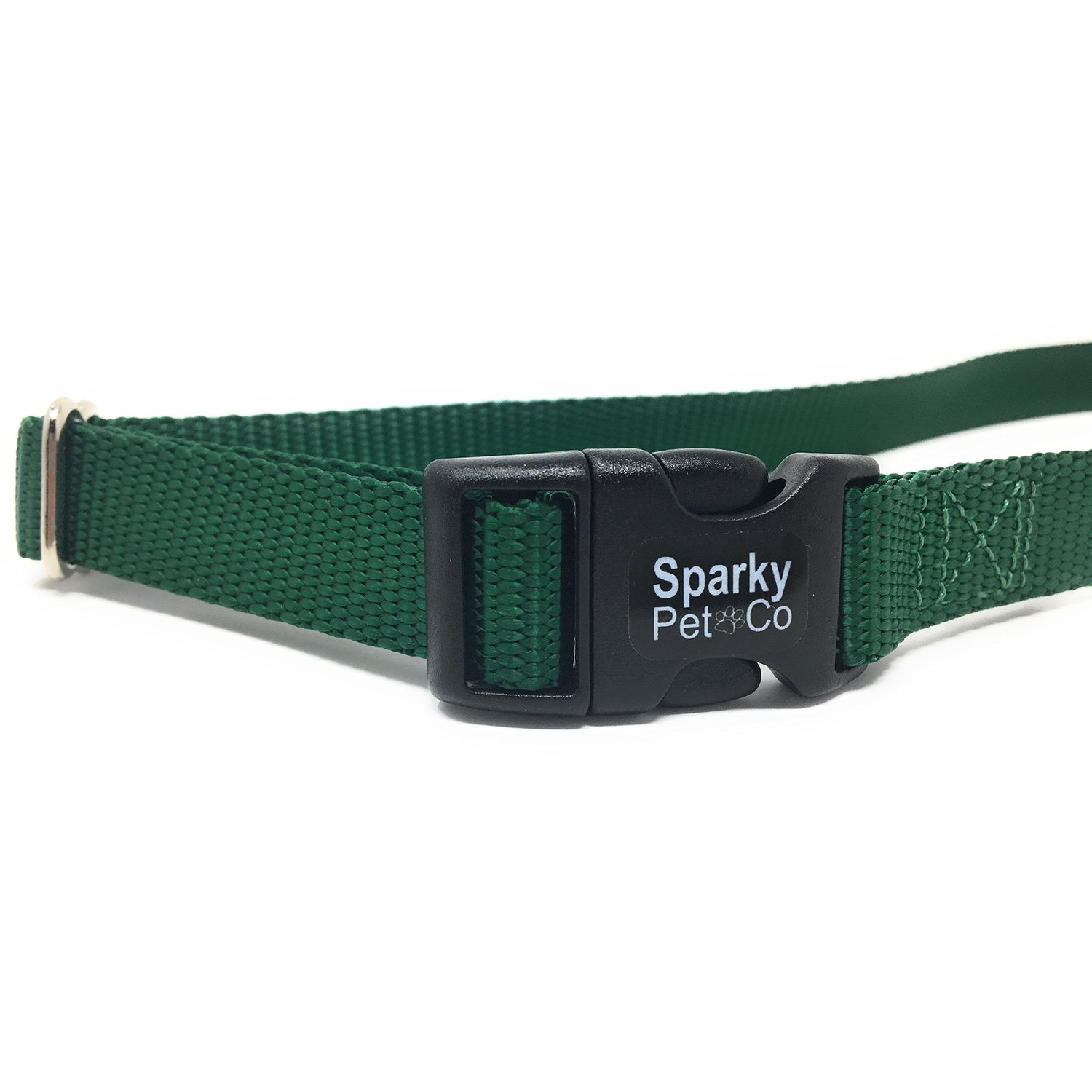 Sparky Pet Co 1" Solid Nylon Replacement Dog Collars for Remote Trainers (Green)