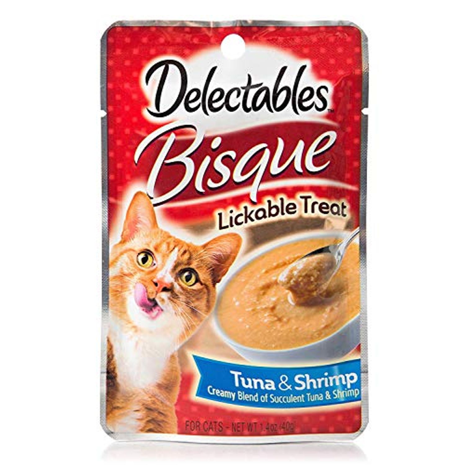 Delectables Bisque Lickable Wet Cat Treats - Tuna & Shrimp - 12 Pack