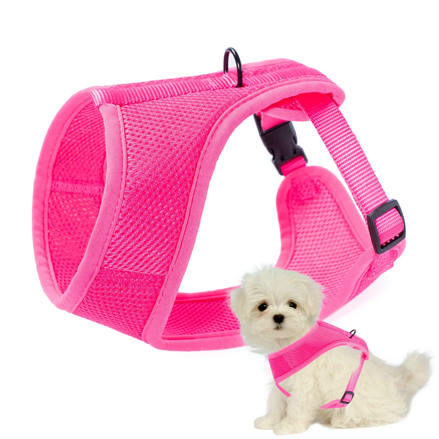Mile High Life Step in Dog Harness for Small Dogs No Pull, Easy Get on Air Mesh Vest Harness, Adjustable Easy Closures Both Neck and Chest, Suitable for Small Dogs & Cats, Medium(Girth 15.7"-23.2")