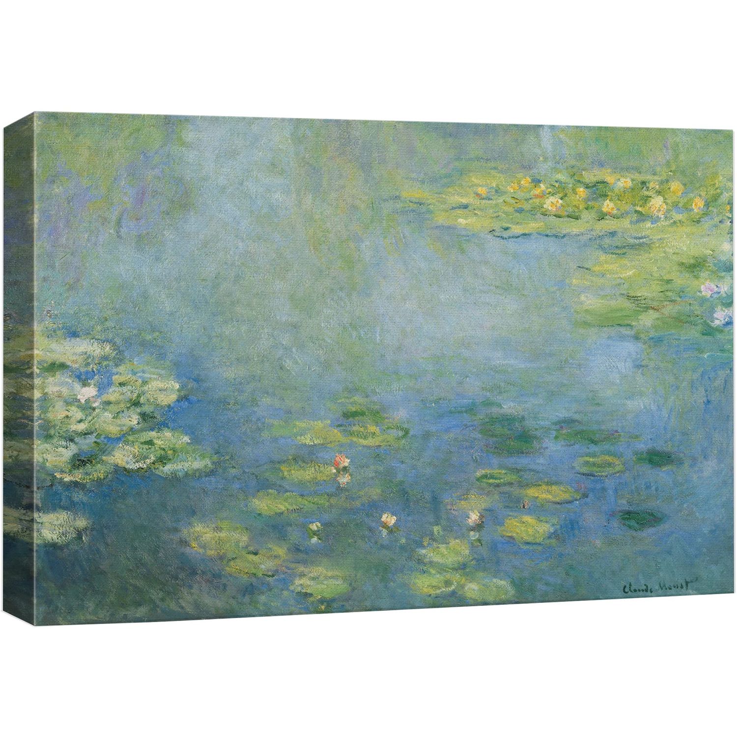 wall26 Canvas Print Wall Art Water Lilies by Claude Monet Historic Cultural Illustrations Impressionism Scenic Colorful Multicolor for Living Room, Bedroom, Office - 32"x48"
