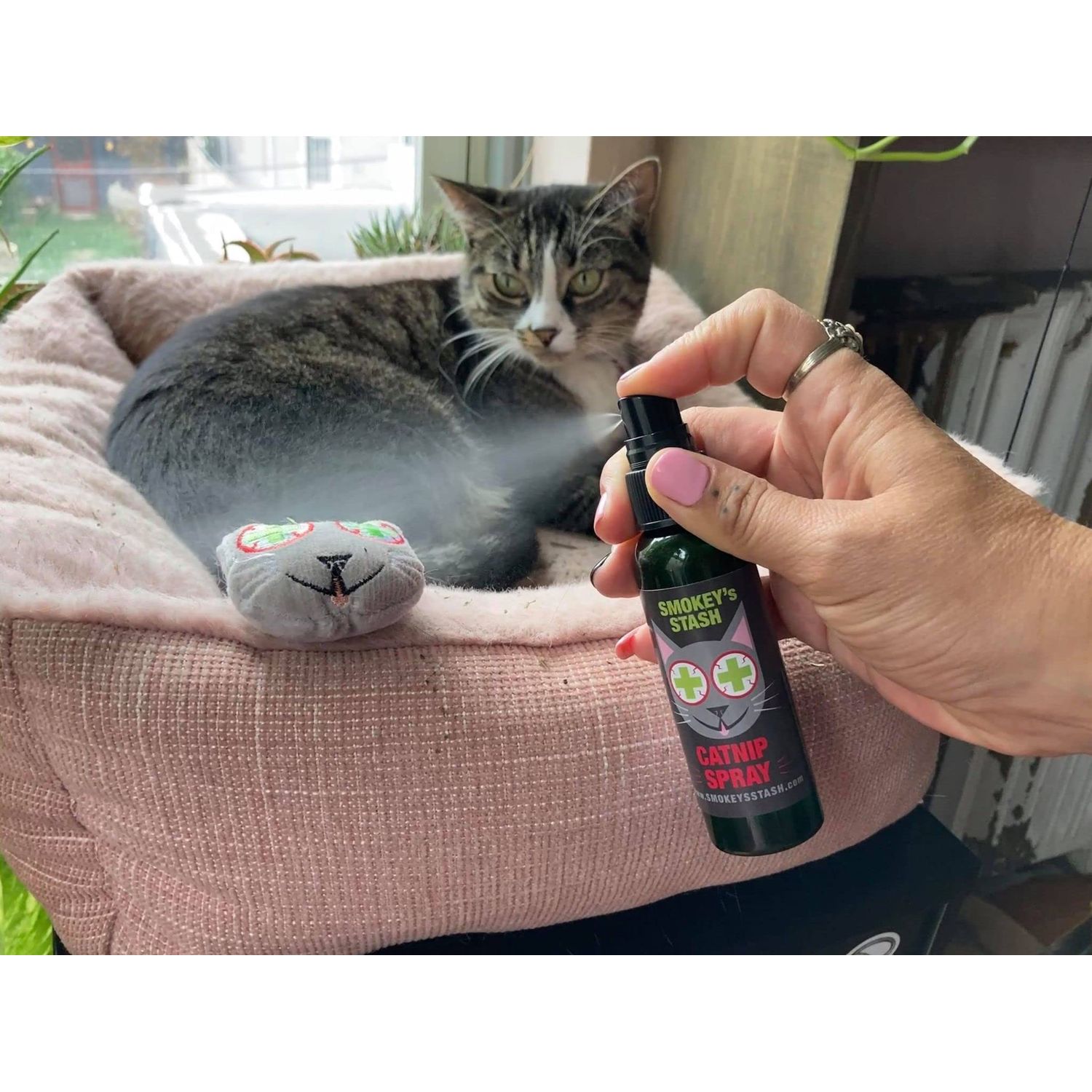 Smokey's Stash Catnip Filled Cat Toys with Sisal Mouse and Ball