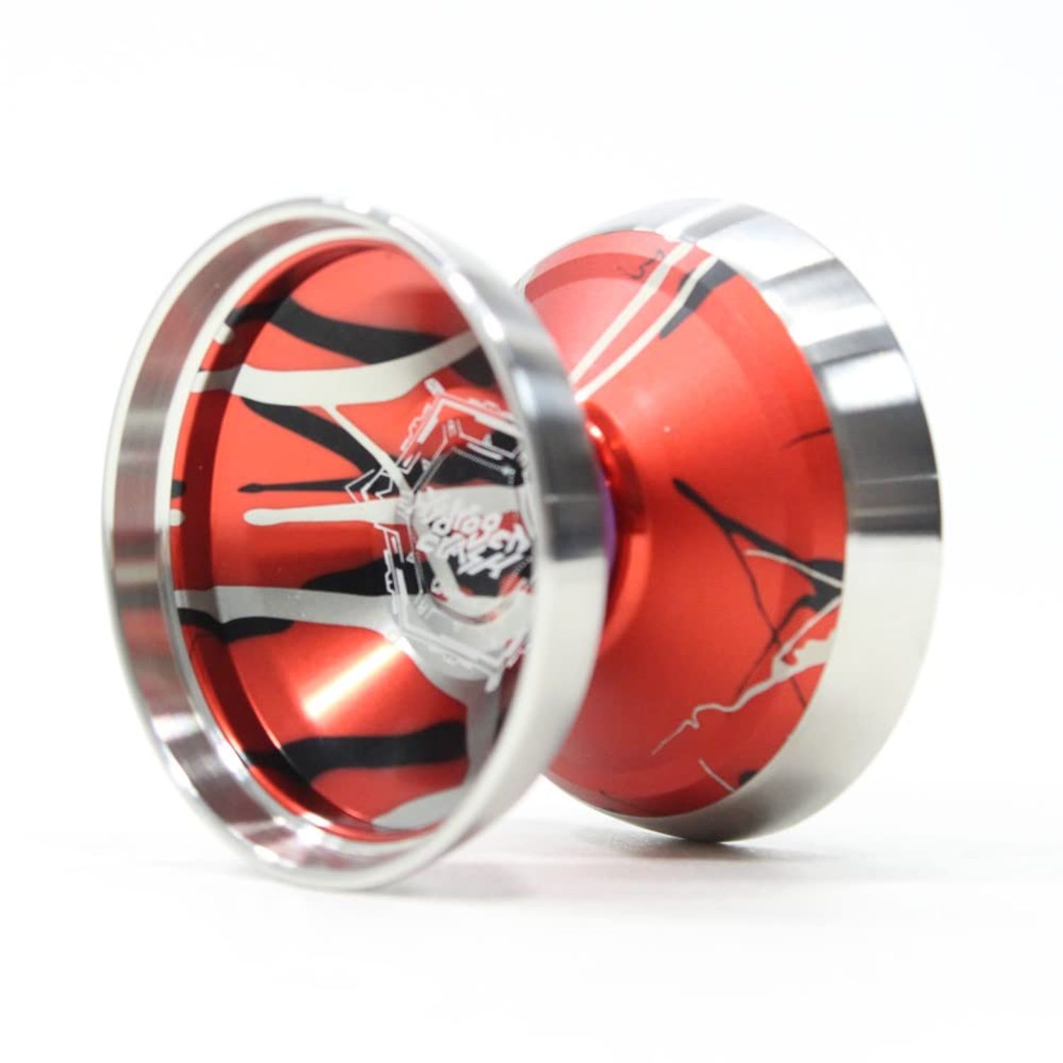 C3yoyodesign Hydrogen Crash Yo-Yo - Bi-Metal YoYo (Red with Black/Silver Splash)