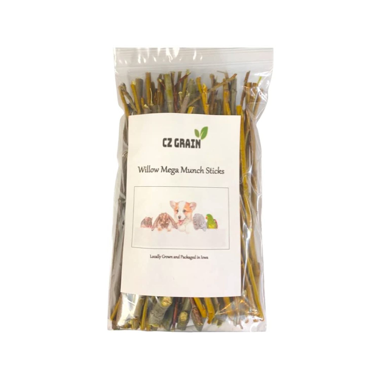 CZ Grain Willow Mega Munch Sticks for Rabbits Chinchilla Guinea Pigs - 20+ Sticks - Small Animal Treat Chew Toys