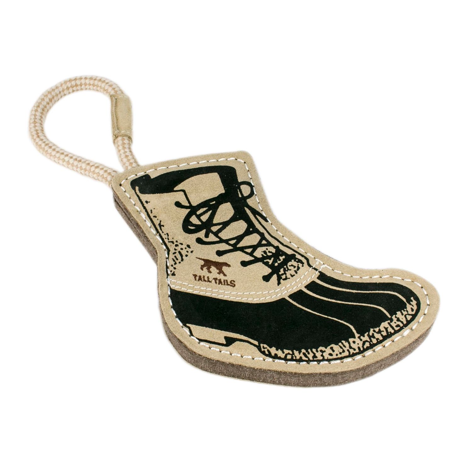 Tatll Tails Natural Leather Boot Tug Toy for Dogs